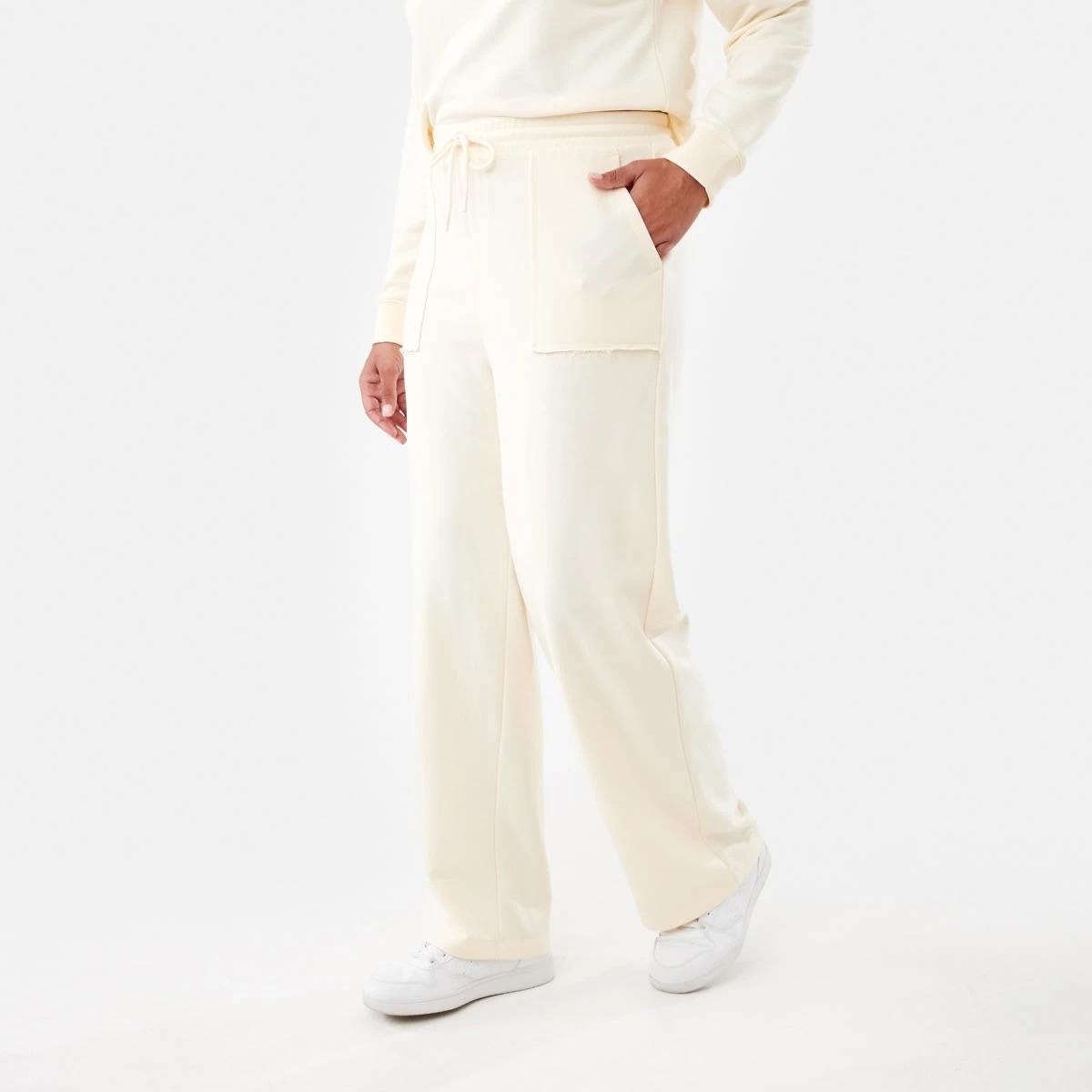 2 Raw Hem Straight Leg Trackpants Soft Lemon, 2 of 5