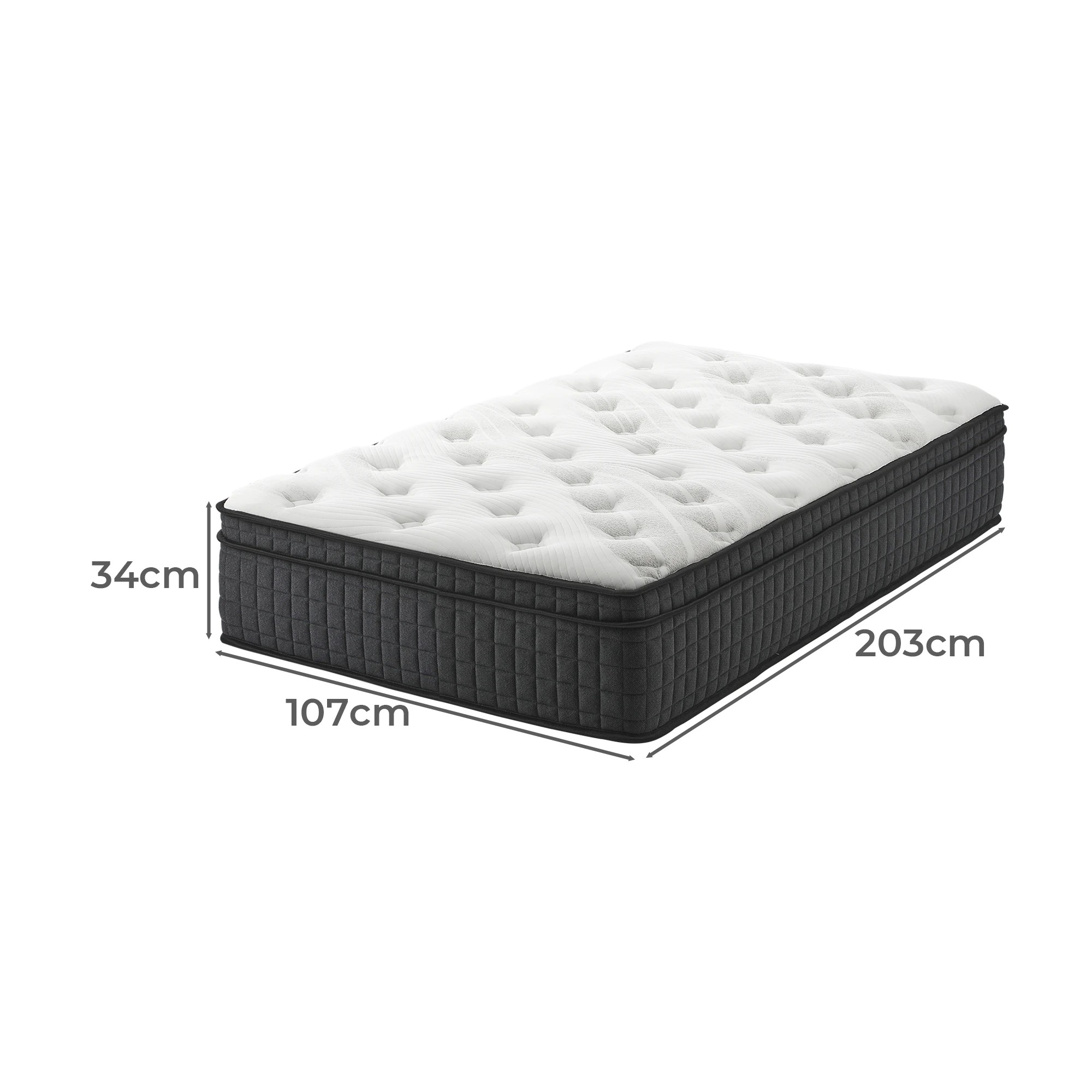 1 Bedra Bedding King Single Mattress Cool Gel Foam Pocket Spring 34cm With Pillow
 - Multi, 1 of 1