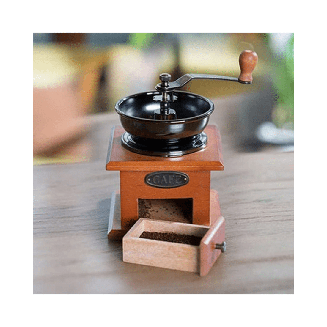 2 BR Home Antique Coffee Grinder Mill Manual Hand Made Wooden Bean Grind Pepper, 2 of 8