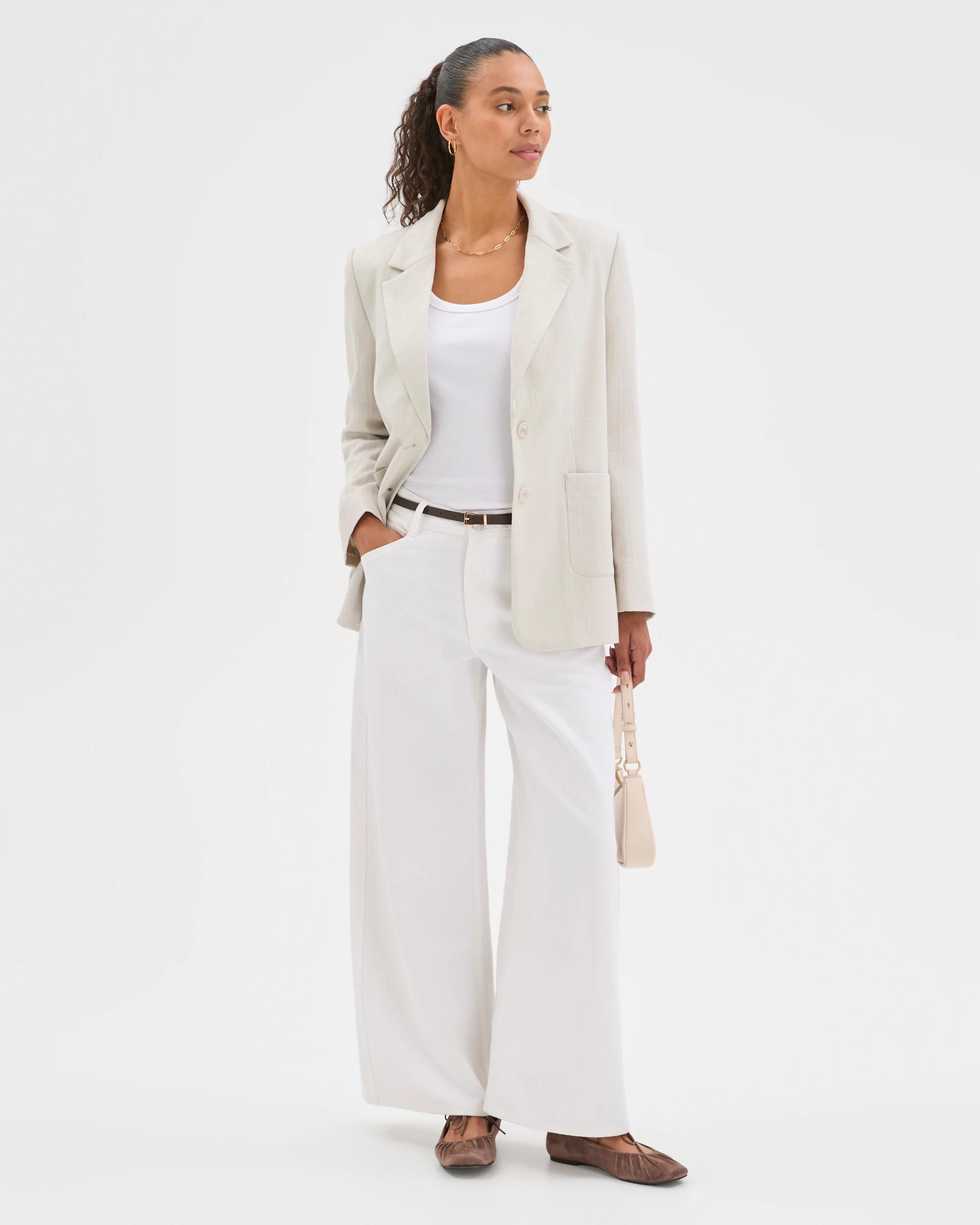 2 Target Woman Relaxed Single Breasted Summer Blazer FLAX, 2 of 6