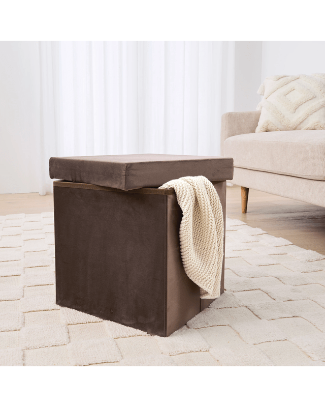 Square Storage Ottoman - Choco
