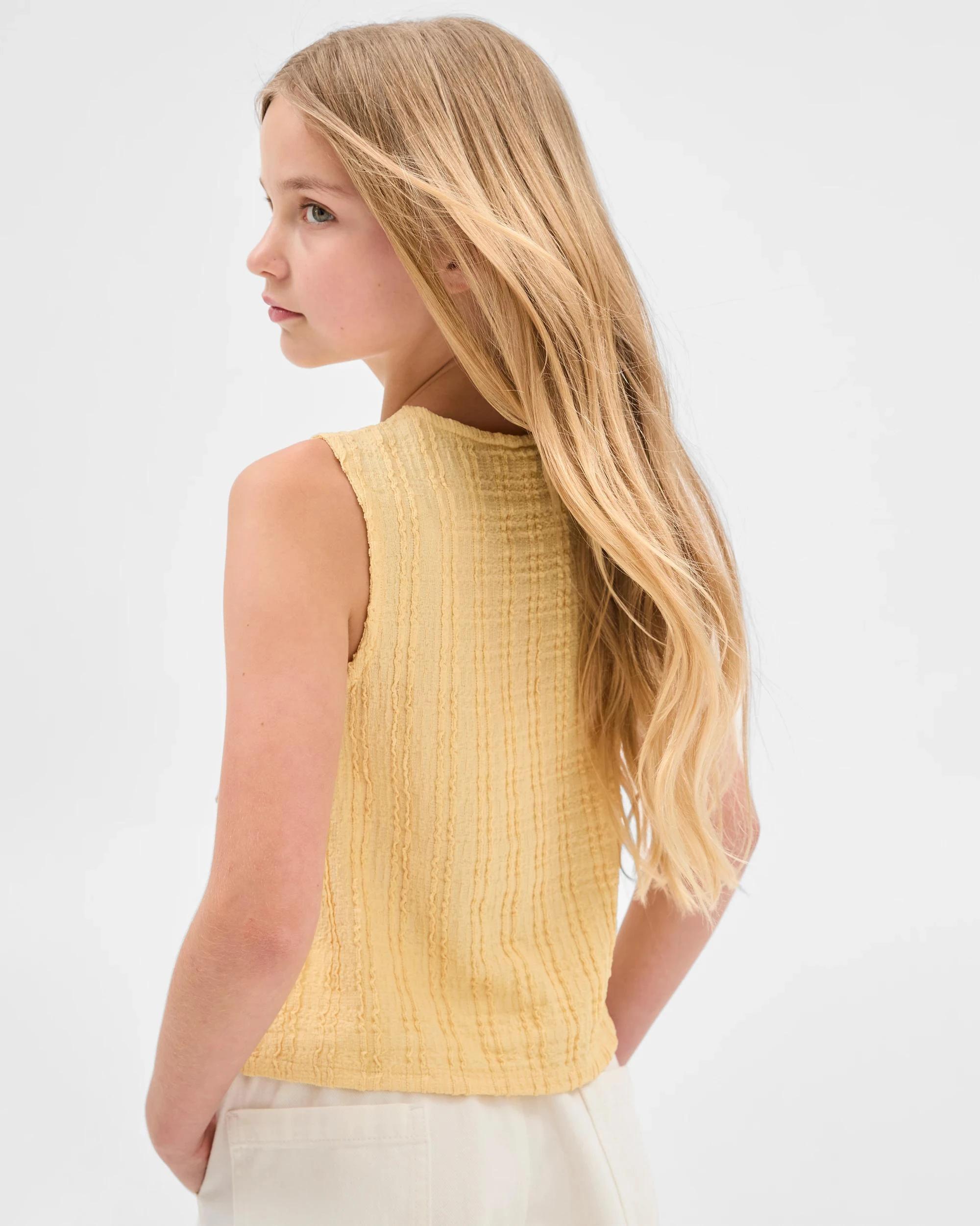 5 Target Textured Knit Bow Tank SUNLIGHT, 5 of 7