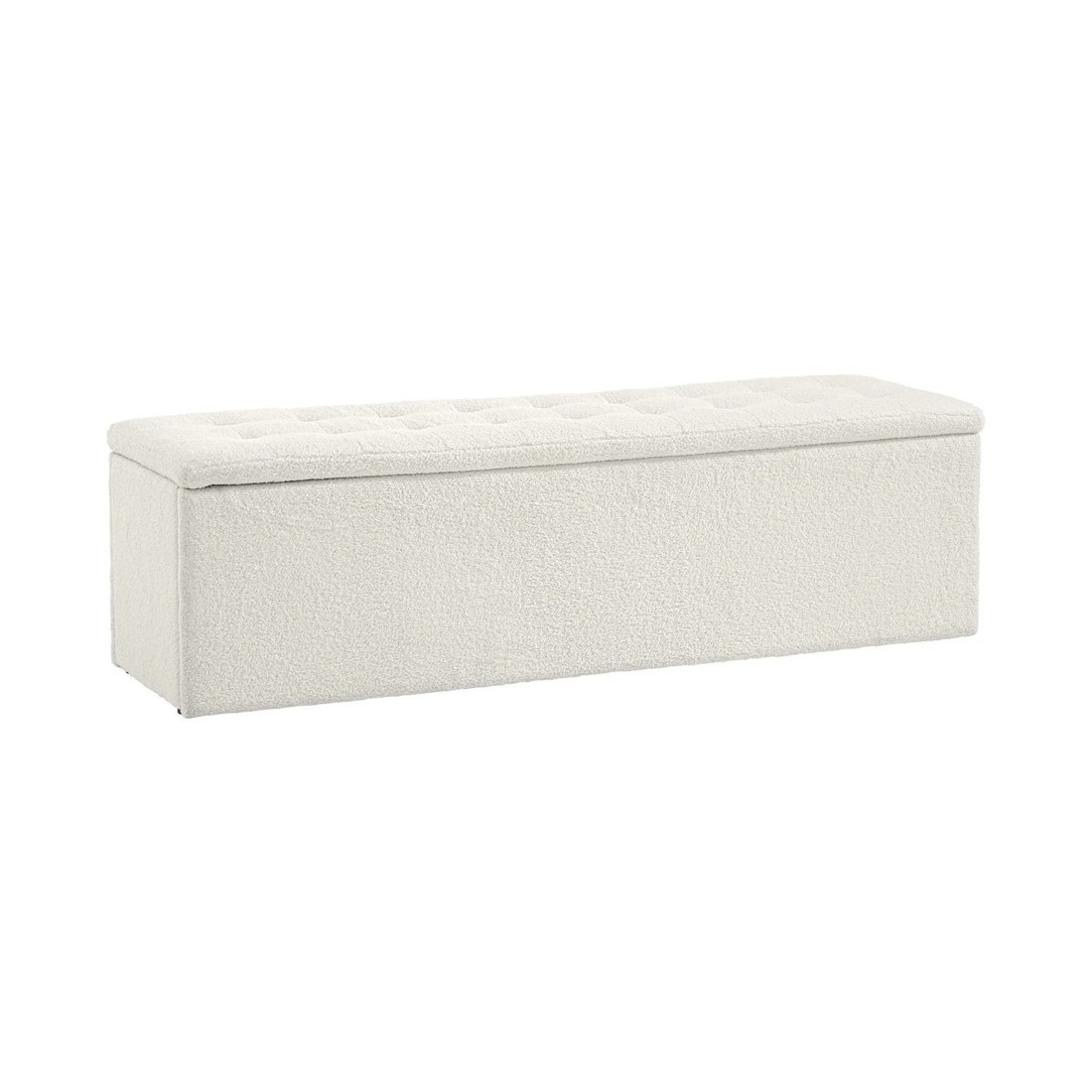 3 Oikiture Storage Ottoman Blanket Box Foot Stool Xl Chest Toy Sherpa Linen
 - White, 3 of 10