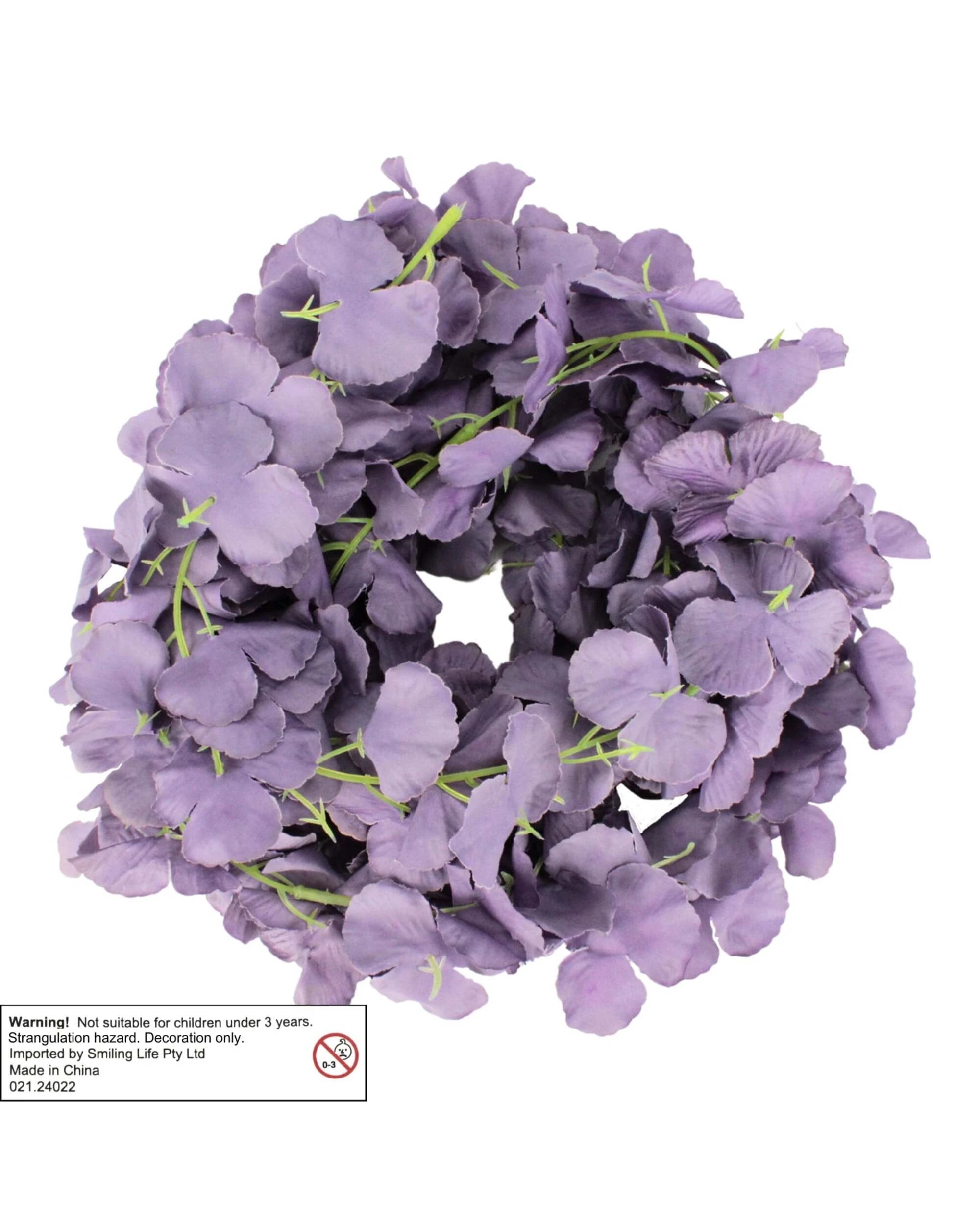 2 Partyrama Artificial Dusty Mauve Hibiscus Petal Garland 2m - Purple, 2 of 2