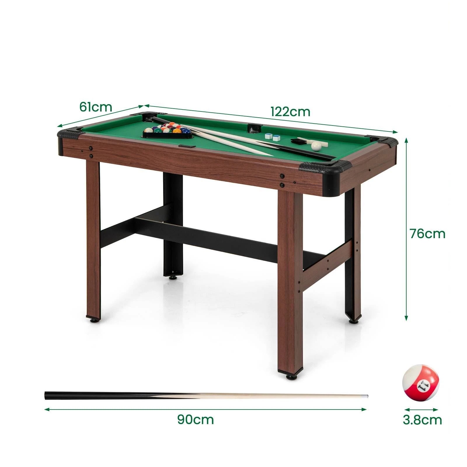 2 Costway Wooden Pool Table Snooker Table Billiard Game Table, 2 of 2