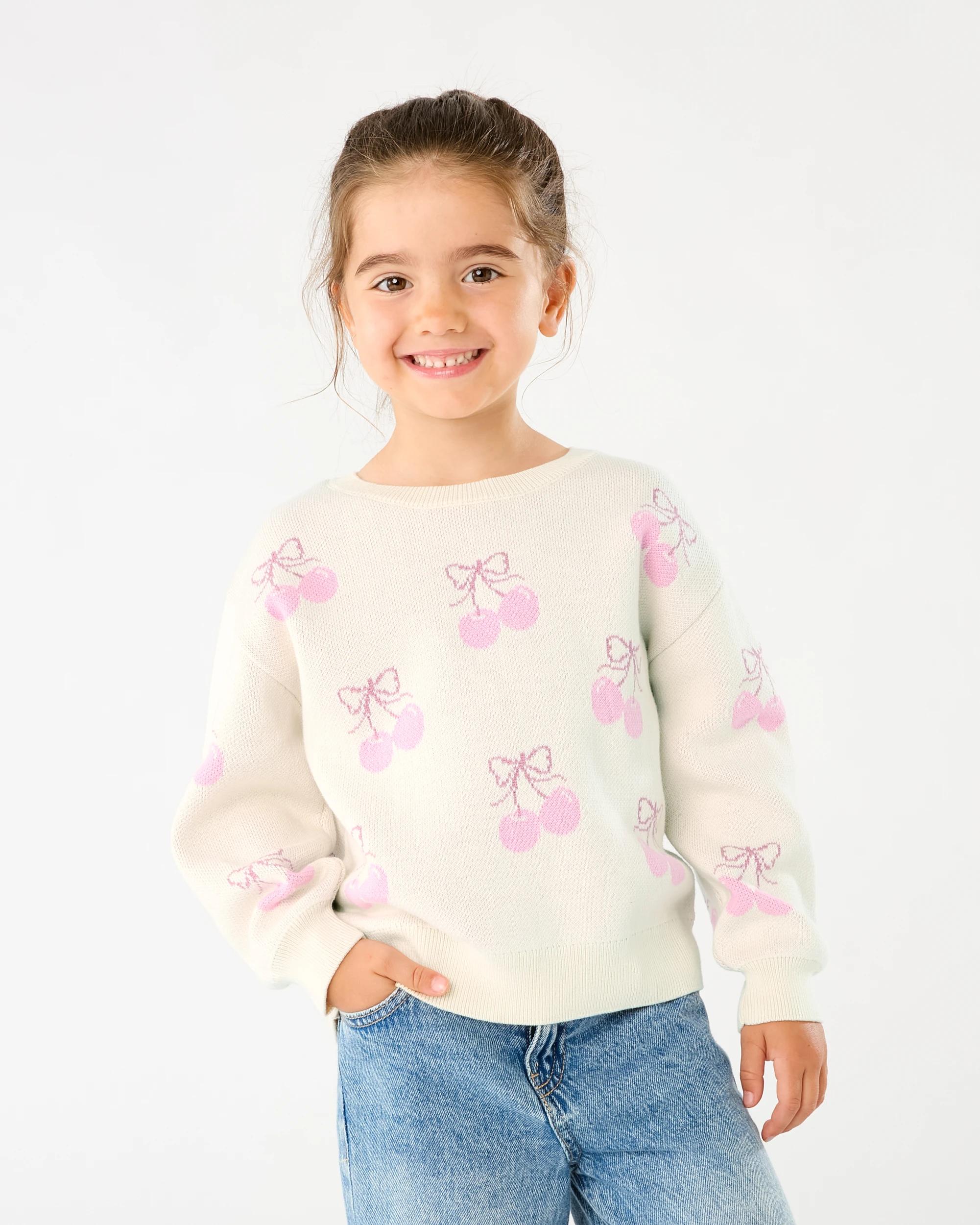 1 Jacquard Knit Jumper Bge Cherry, 1 of 8