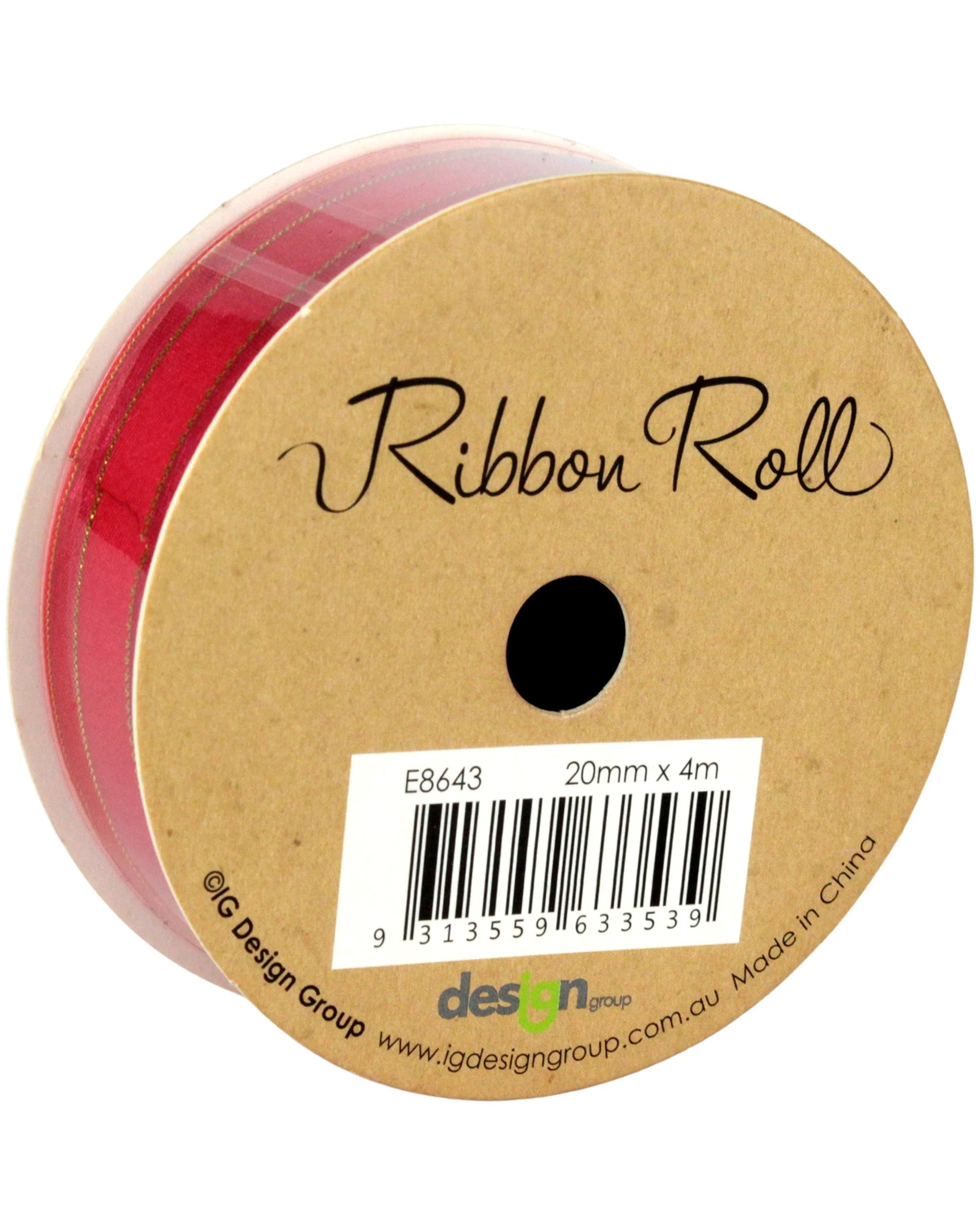 2 Design Group Satin and Organza Ribbon 4m - Red, 2 of 2
