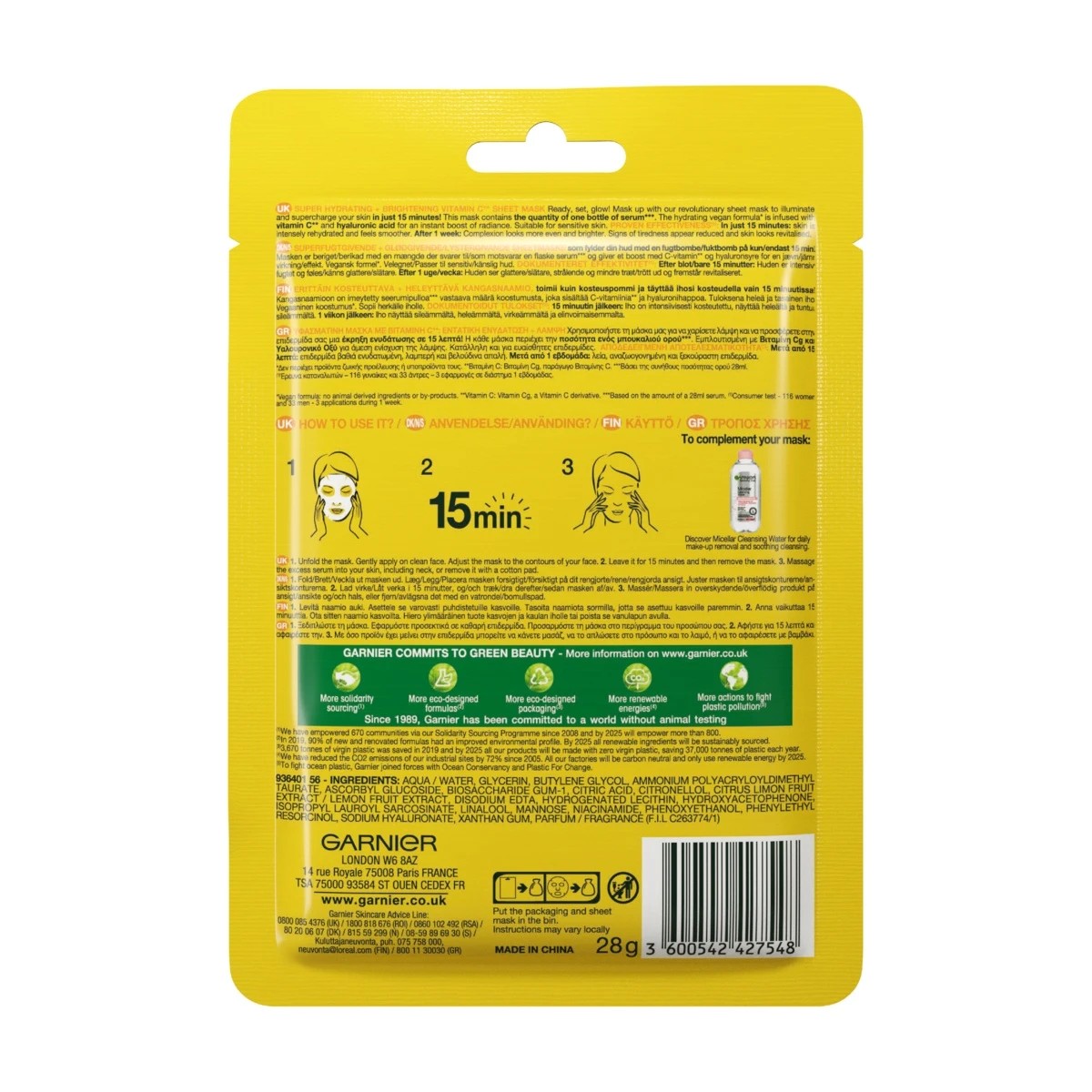 9 Garnier SkinActive Sheet Mask - Vitamin C and Hyaluronic Acid, 9 of 9