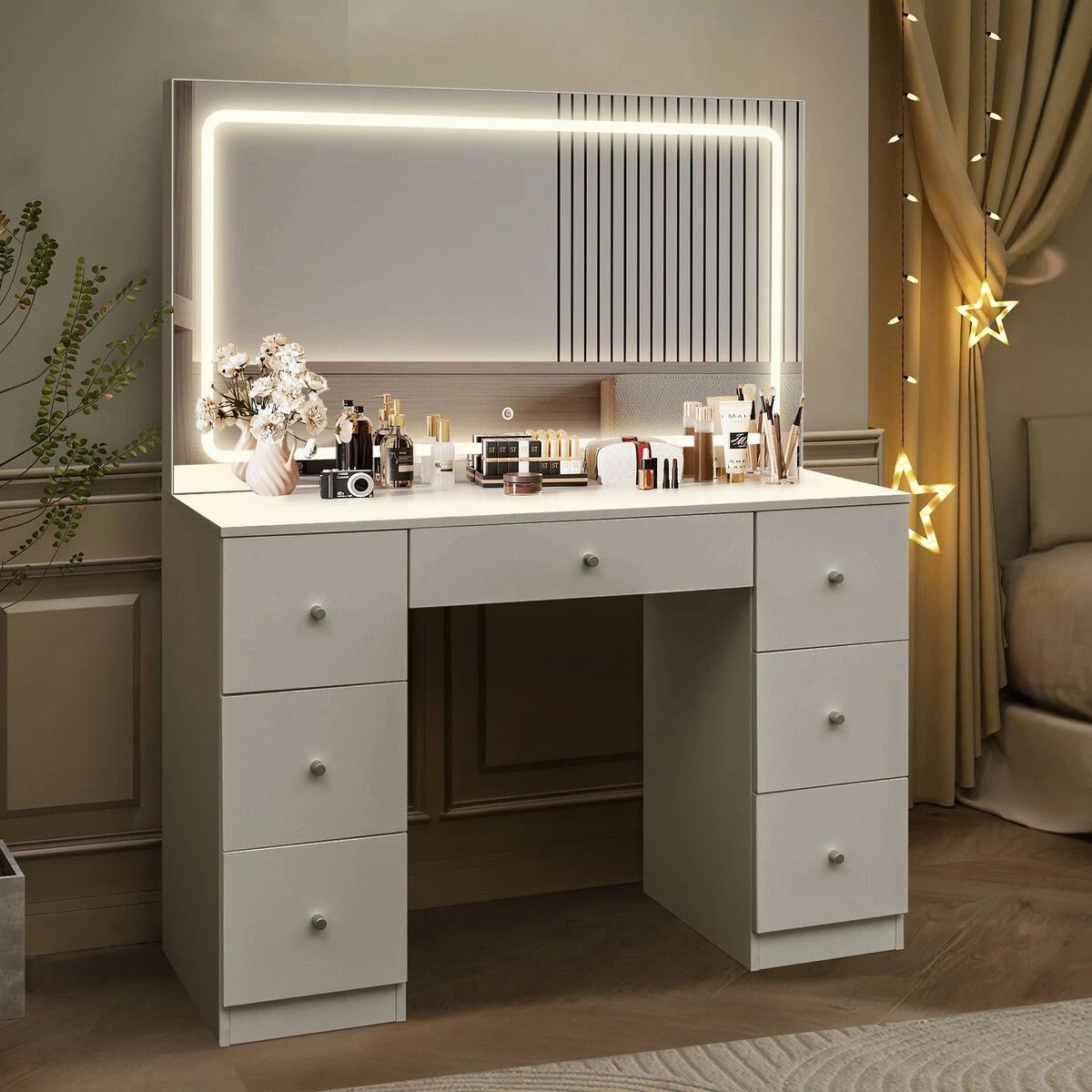3 LUXSUITE XL Size Vanity Makeup Table Lighting  White, 3 of 6
