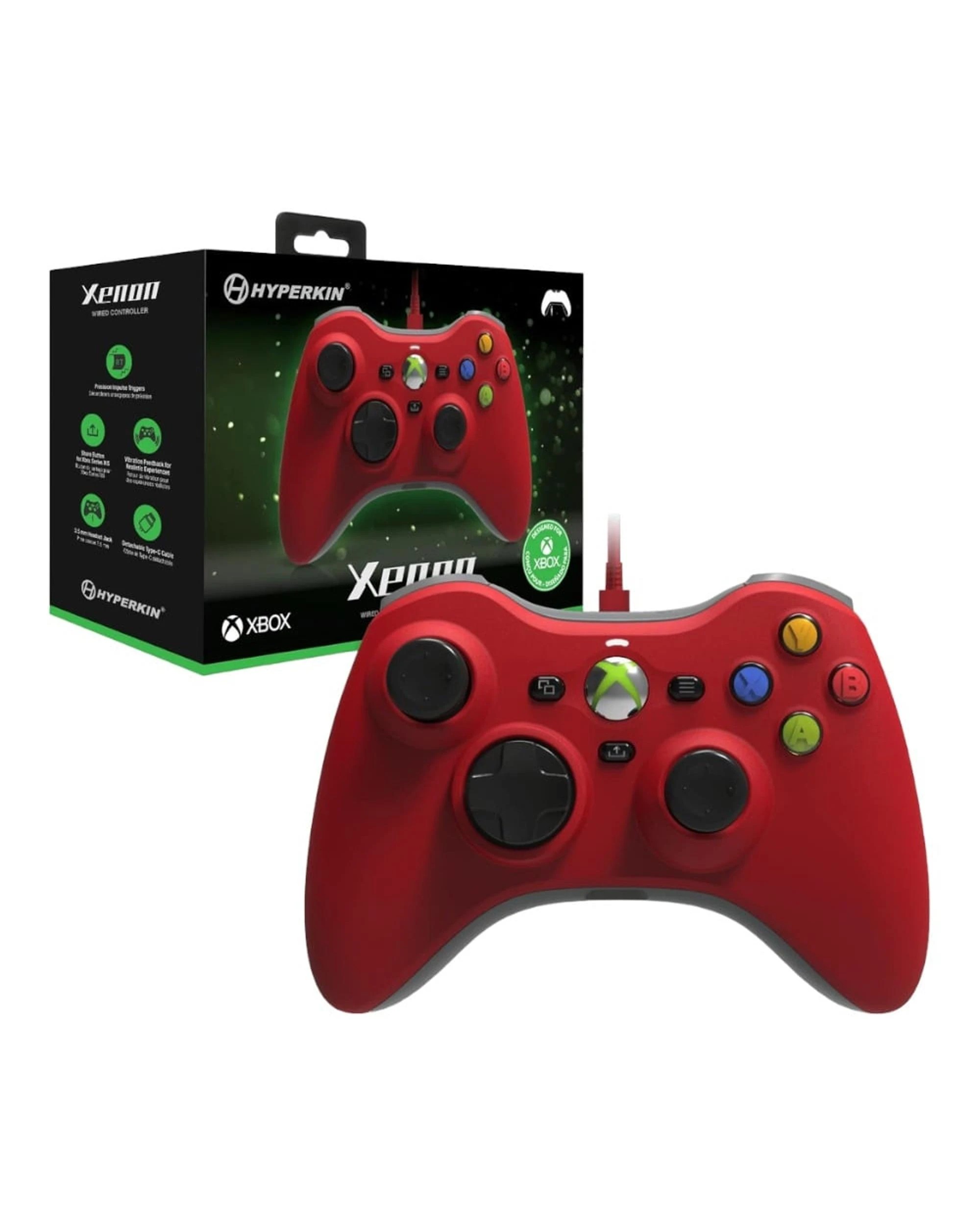 1 Hyperkin Xenon Wired Controller For Xbox Series X|S, Xbox One and PC - Red, 1 of 5