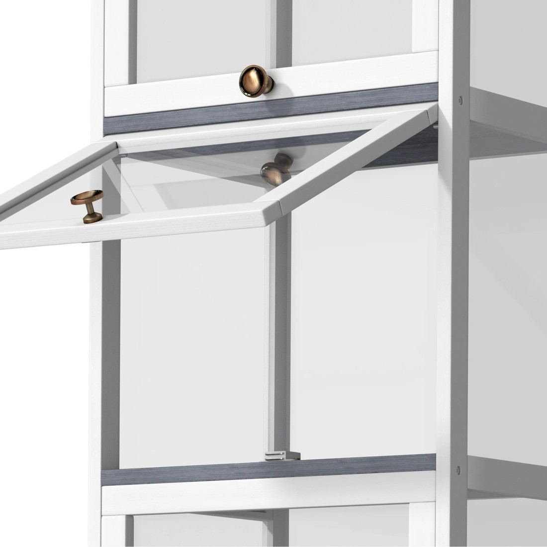 7 Oikiture Display Cabinet Slim Storage 5-tier Shelves Clear Bookcase Rack
 - White, 7 of 9