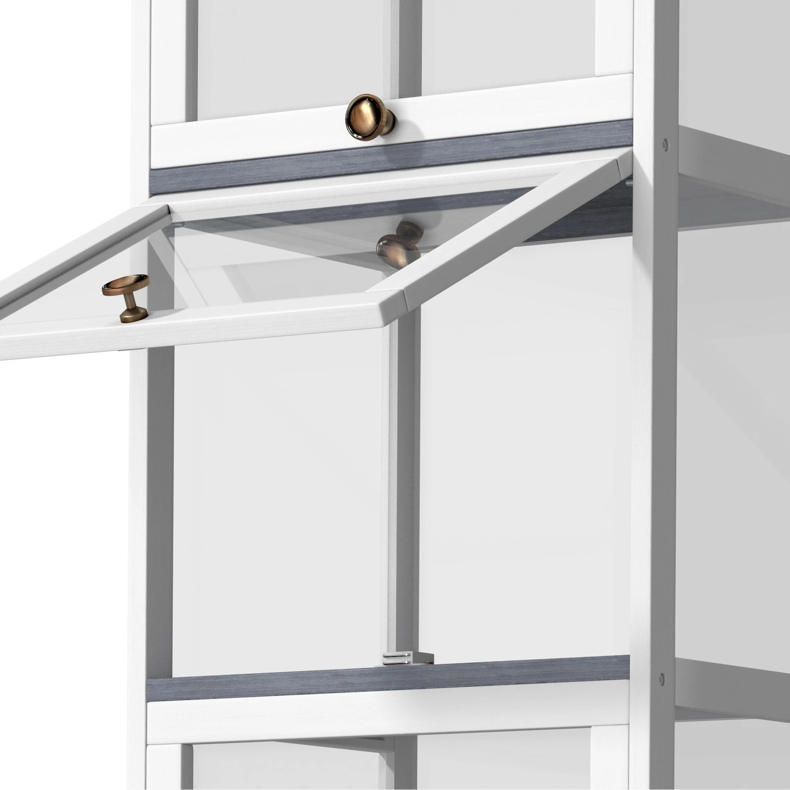 7 Oikiture Display Cabinet Slim Storage 5-tier Shelves Clear Bookcase Rack
 - White, 7 of 9