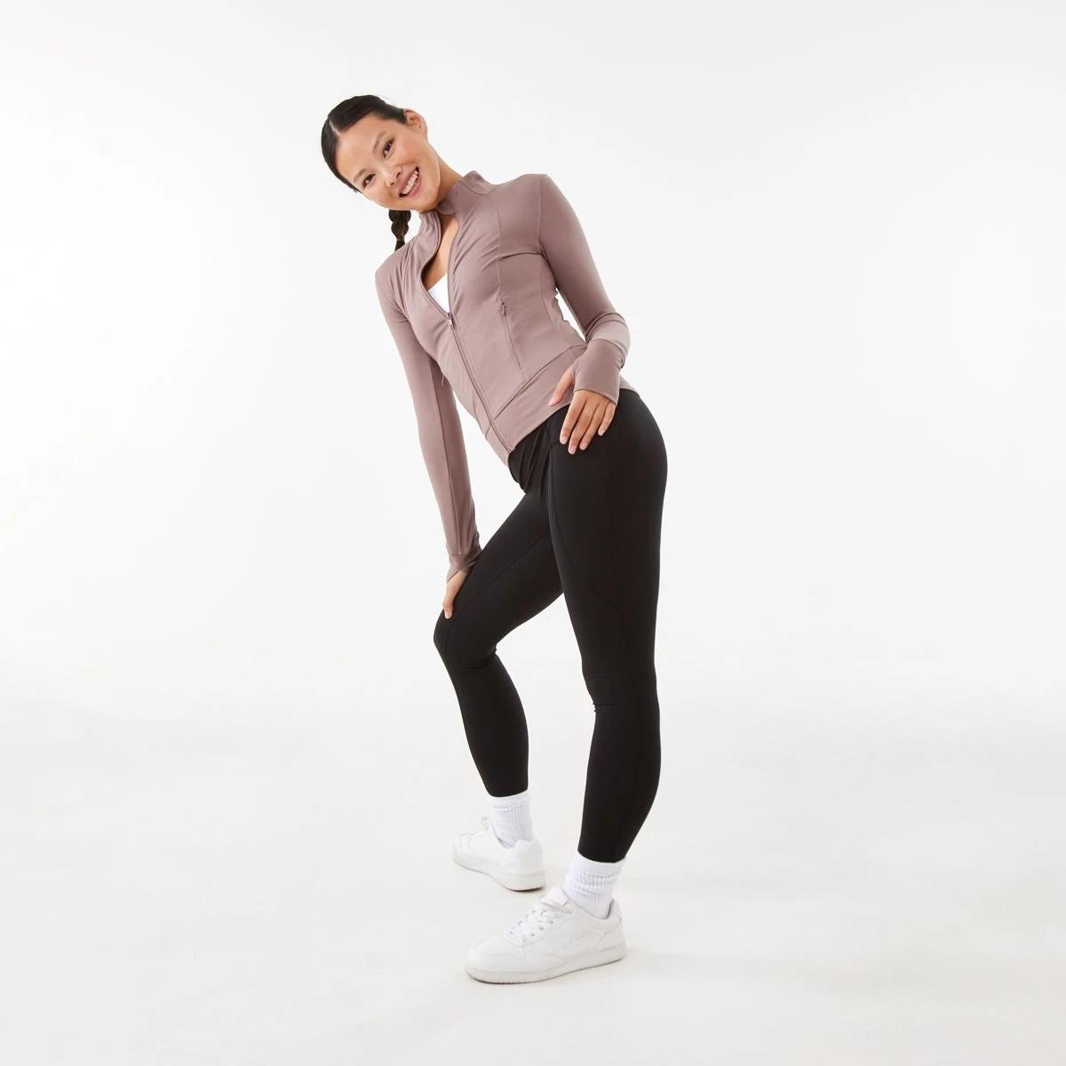 3 Active Womens Long Sleeve Ultrasoft Jacket Taupe Tawn, 3 of 7