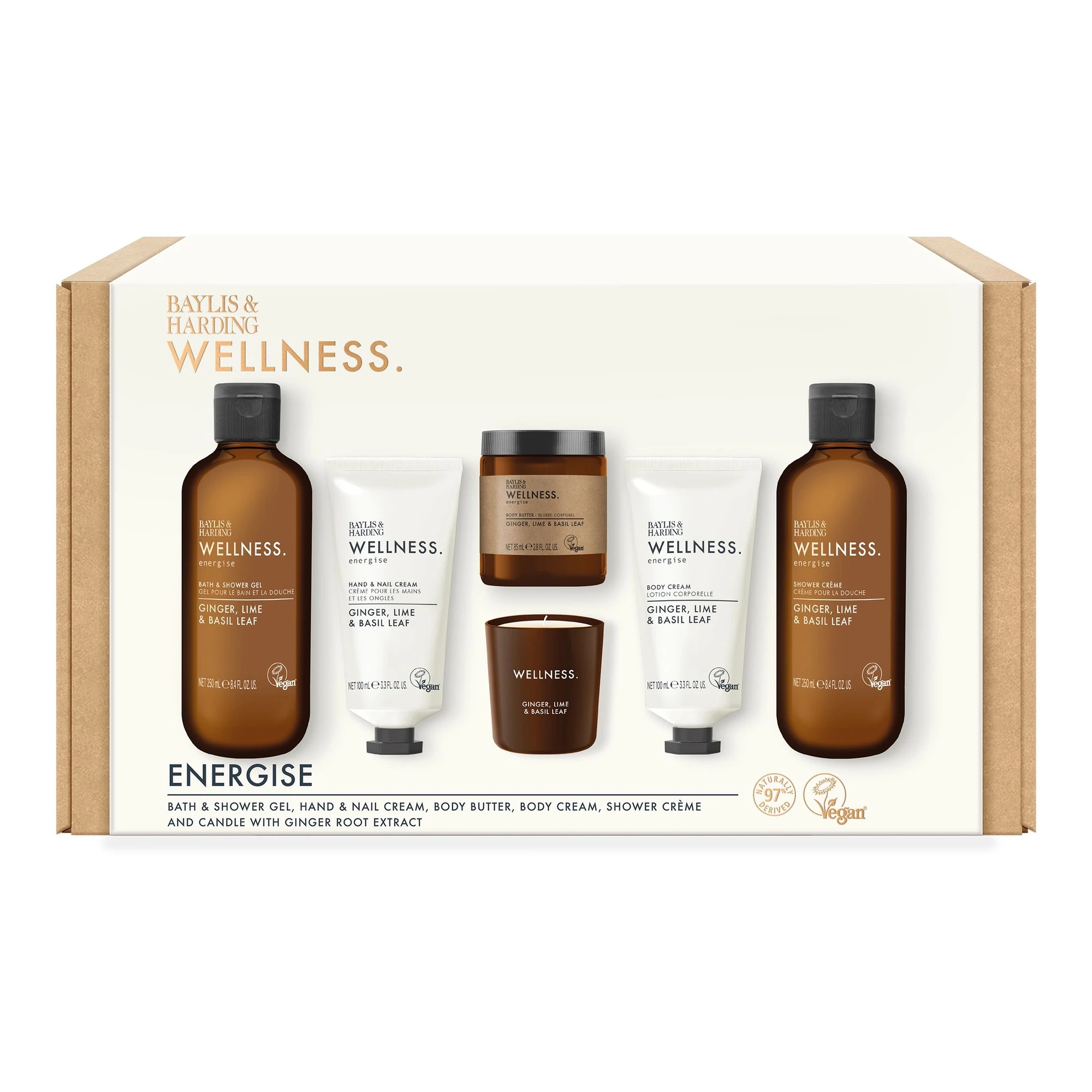 1 Baylis and Harding 6 Piece Wellness and Energise Set - Ginger, Lime and Basil Leaf, 1 of 4