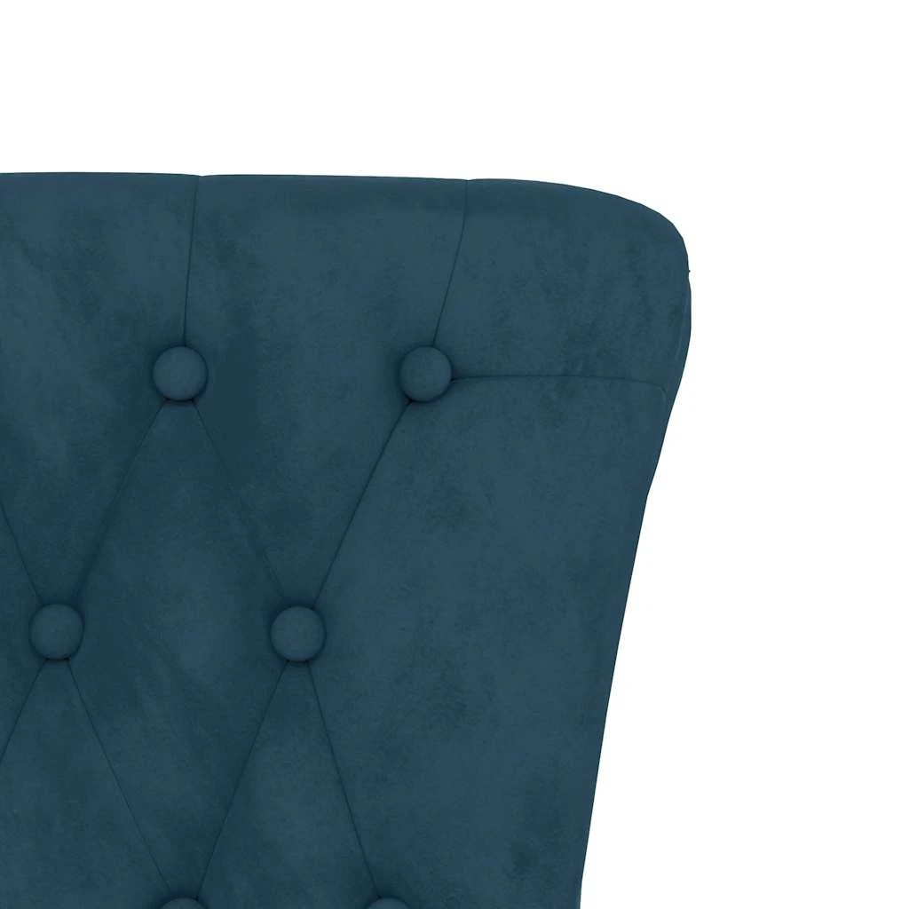 4 vidaXL High Back Chair Velvet Button Design - Blue, 4 of 6