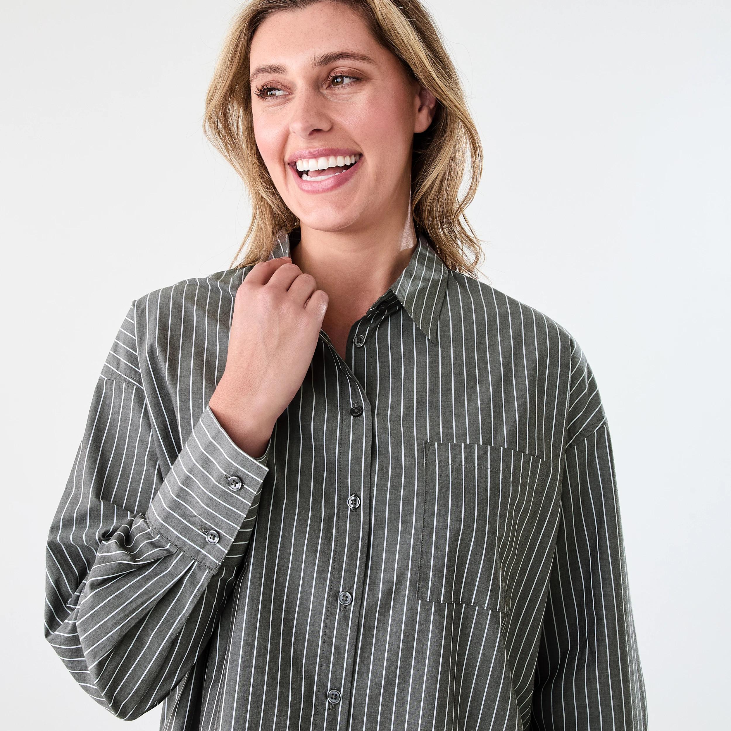4 Long Sleeve Resort Shirt STRIPE MELTED CHOCOLATE, 4 of 8