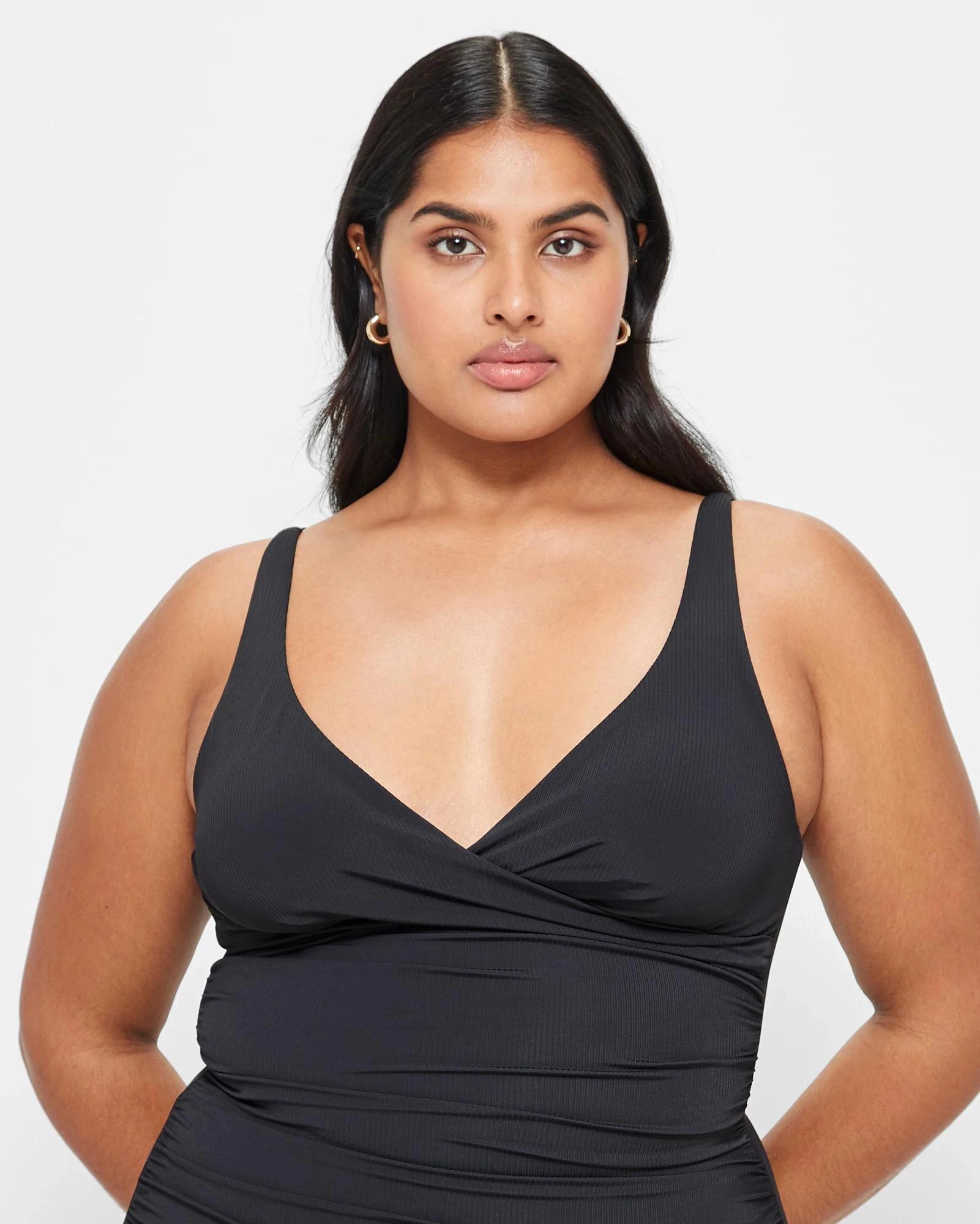 6 Target Resort Plunge Tankini Swim Top - Shape Your Body BLACK, 6 of 8