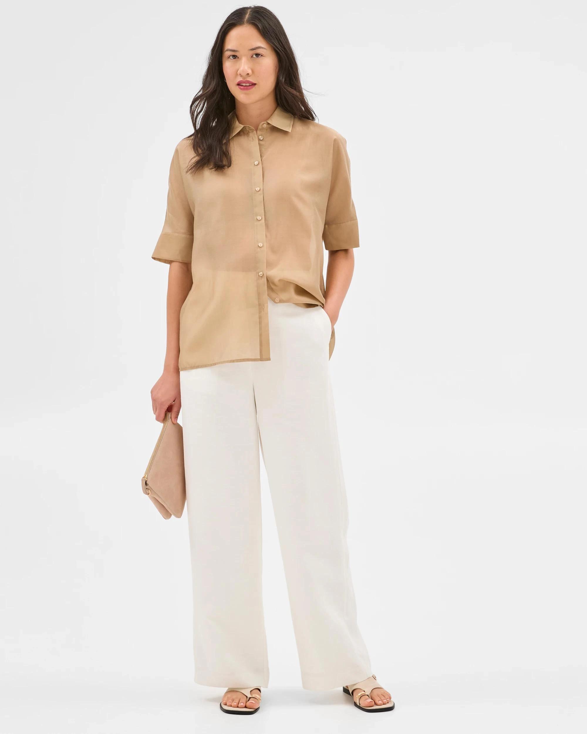 1 Sheer Volume Shirt - Preview FAWN, 1 of 5