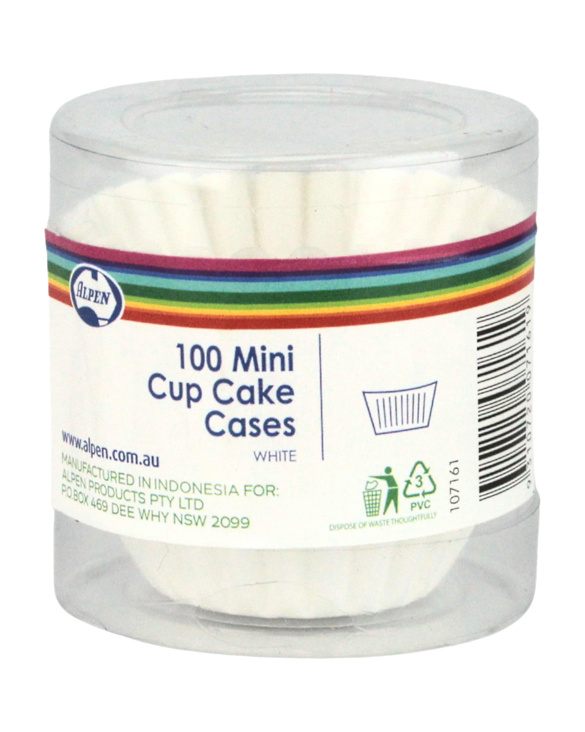 3 Alpen Mini Baking Cups 30mm Pack of 100 - White, 3 of 3