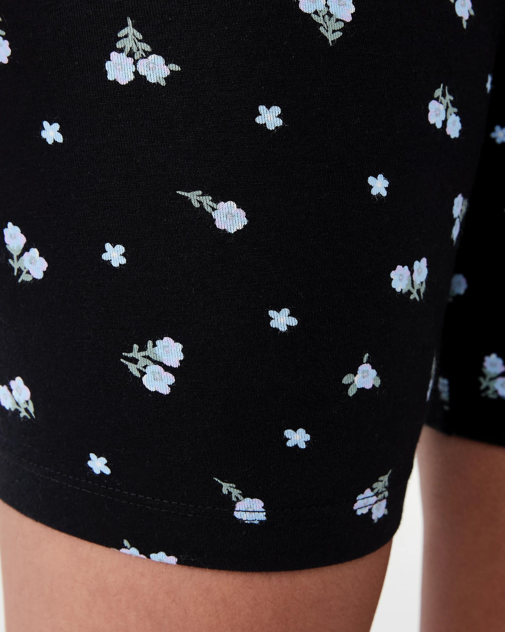4 Print Bike Shorts Blk Floral, 4 of 6