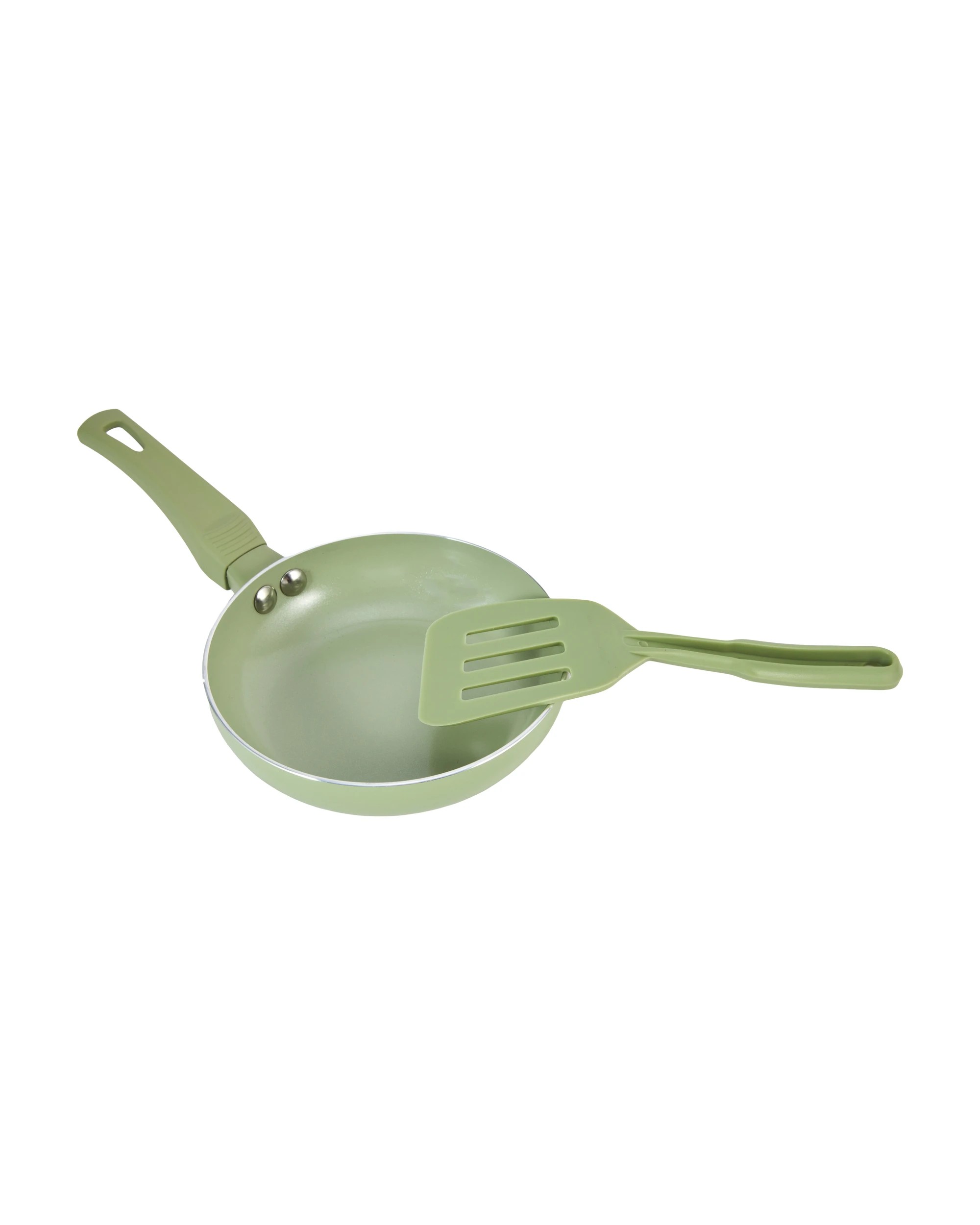 1 14cm Mini Fry Pan with Egg Flip - Green, 1 of 10