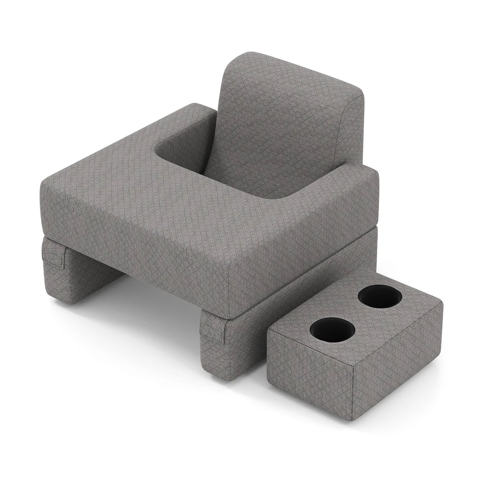 1 Costway 3PCS Reading Pillow Set Ergonomic Wedge Pillow, 1 of 8