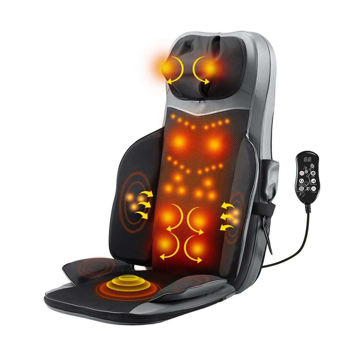 2 HOMASA Full Body Massage Cushion Chair Shiatsu Back Neck Massaging Pad Seat Heat Vibration Rolling Kneading, 2 of 3