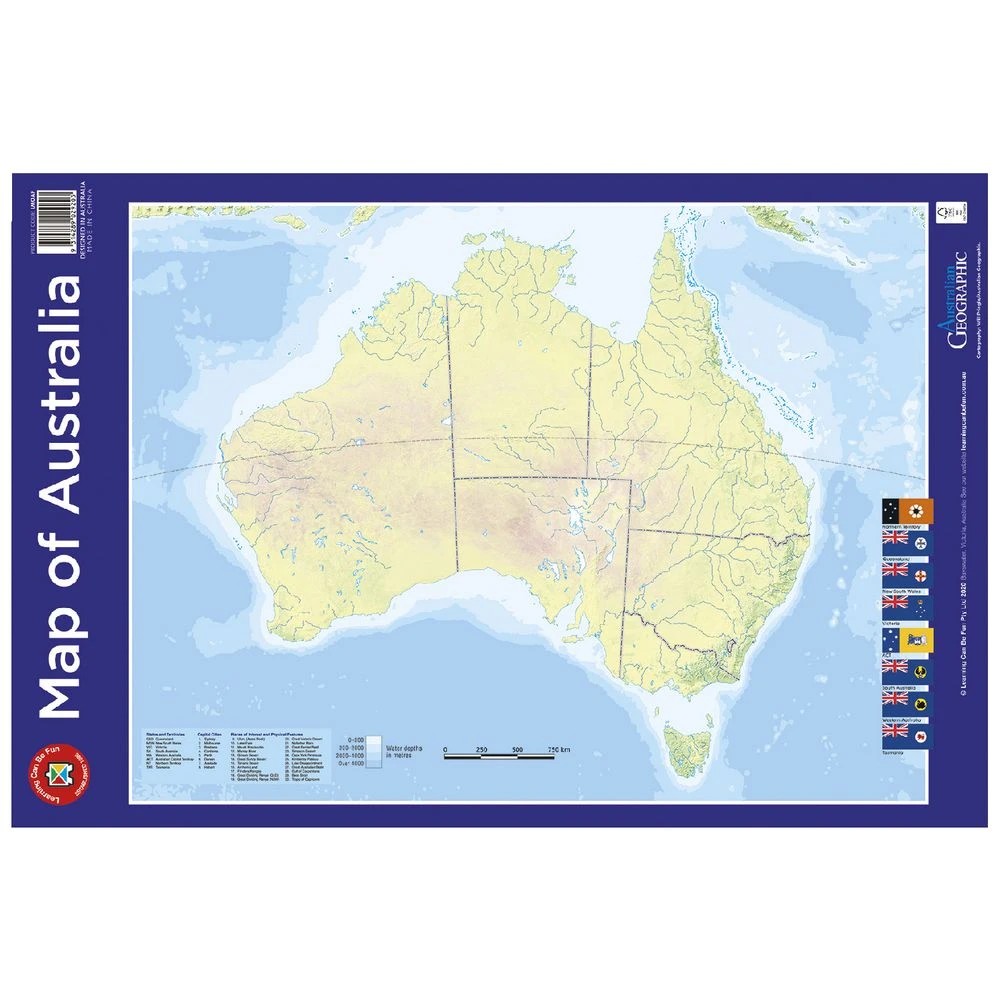2 Learning Can Be Fun Map of Australia Double Sided Wall Chart, 2 of 3