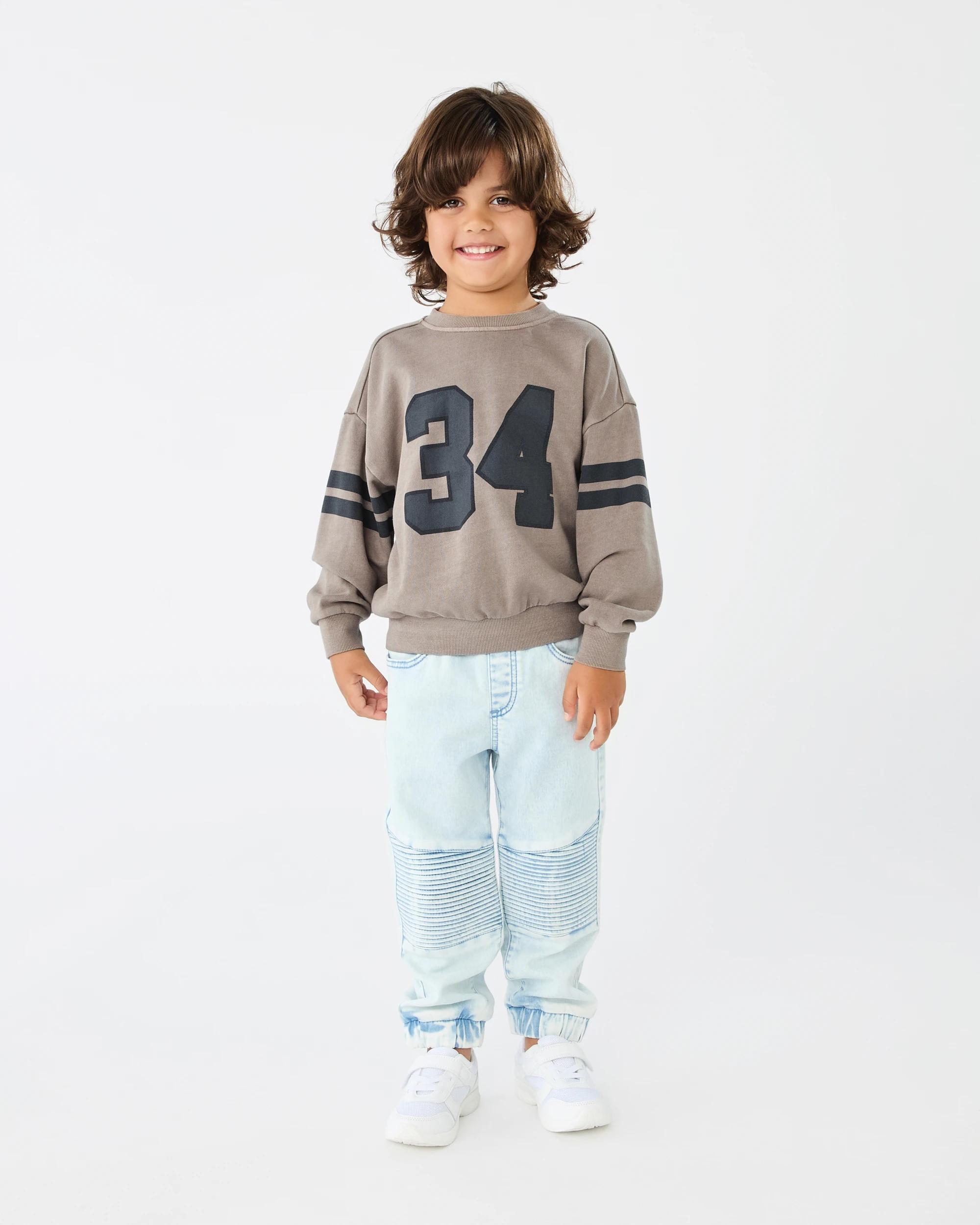 7 Oversized Crew Neck Sweatshirt Brn Varsit, 7 of 8