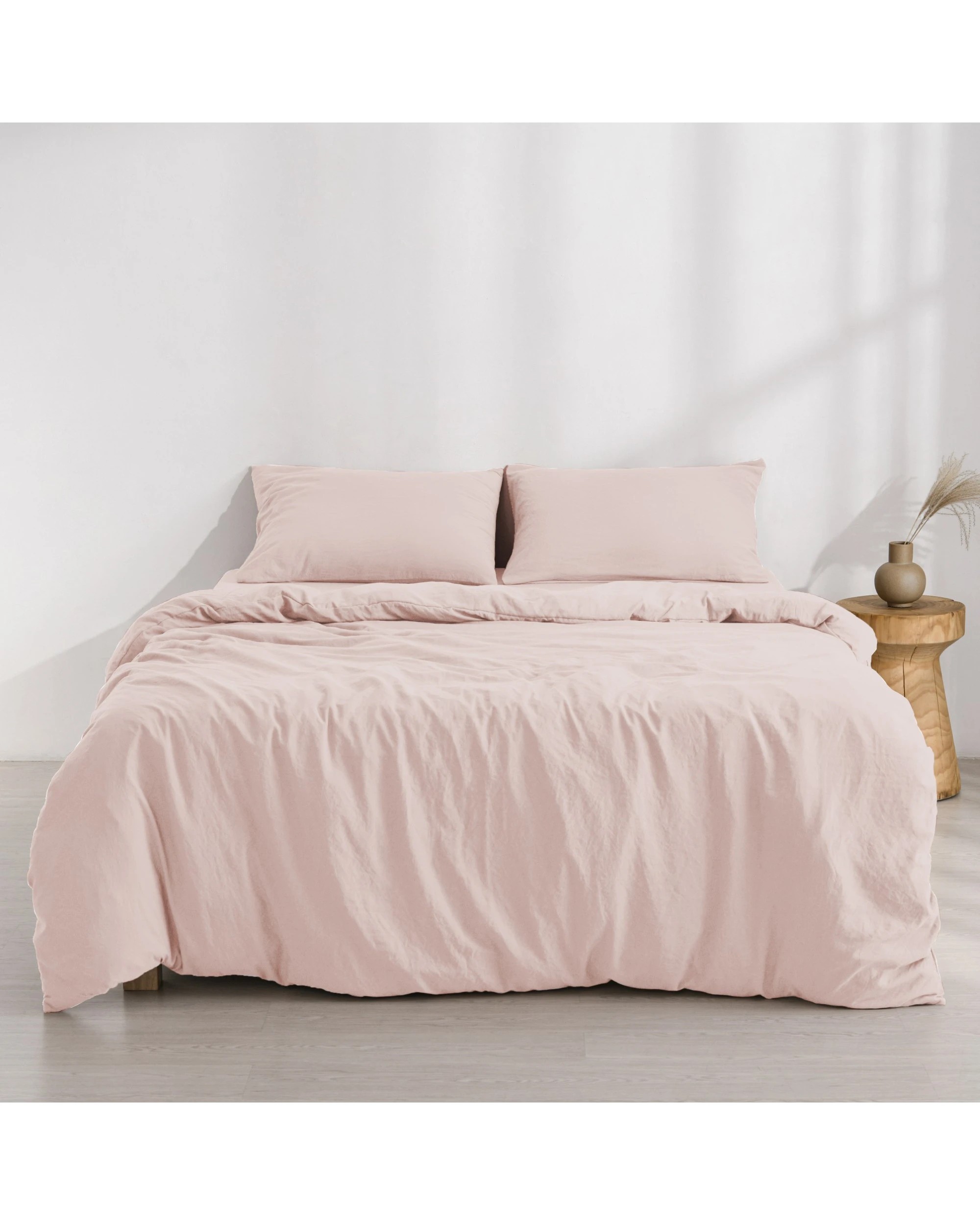7 Dreamaker Superfine Washed Microfibre Quilt Cover Set - Double Bed - Blush Pink, 7 of 8