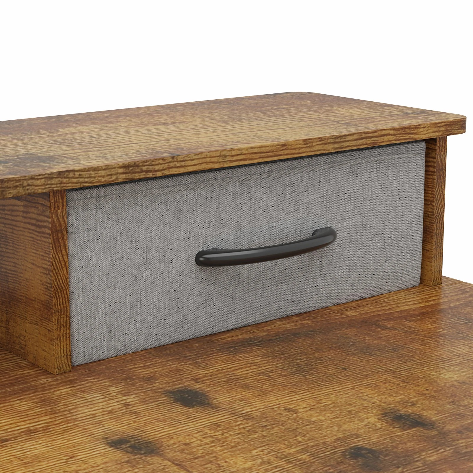 1 Advwin Electric Standing Desk Adjustable Height Stand Up Desk With Monitor Stand 2 Drawers
 - Brown, 1 of 5