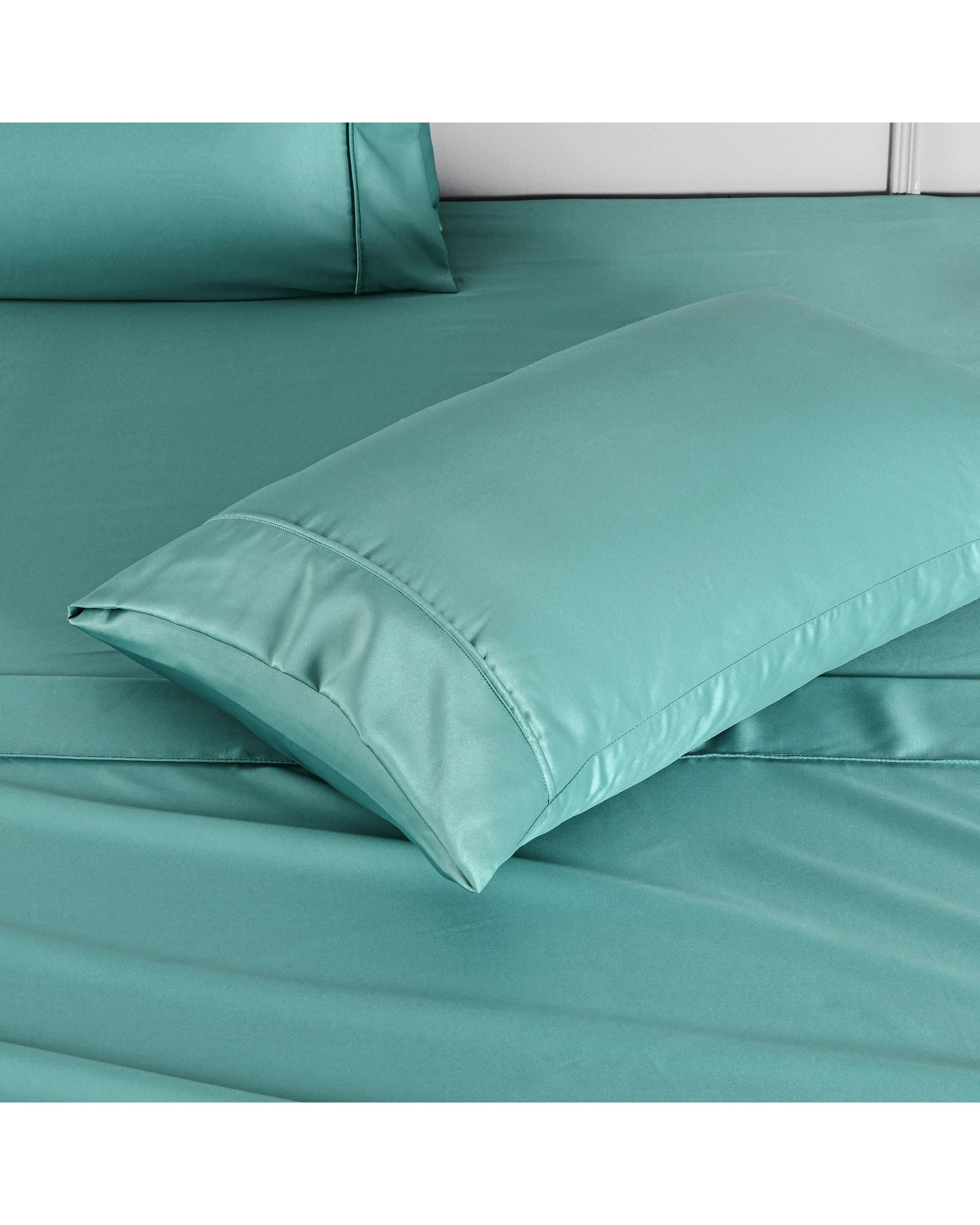 5 Dreamaker Matte Satin Standard Pillowcase Twin Pack - Duckegg, 5 of 6