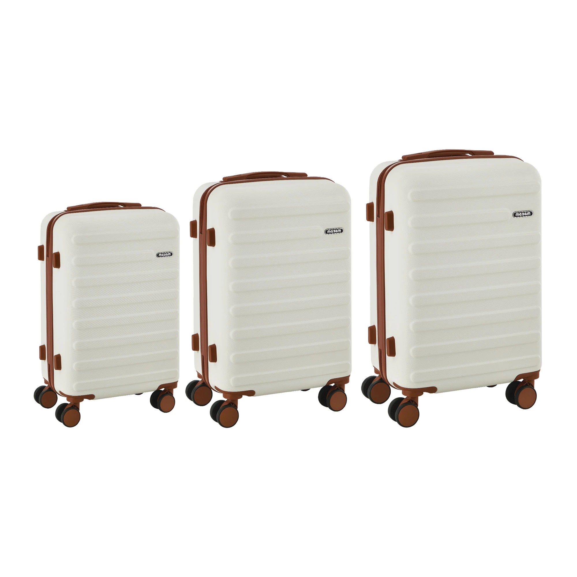 6 Mazam 3PCS Luggage Suitcase Trolley Set TSA Lock Hard Shell Case - White, 6 of 10