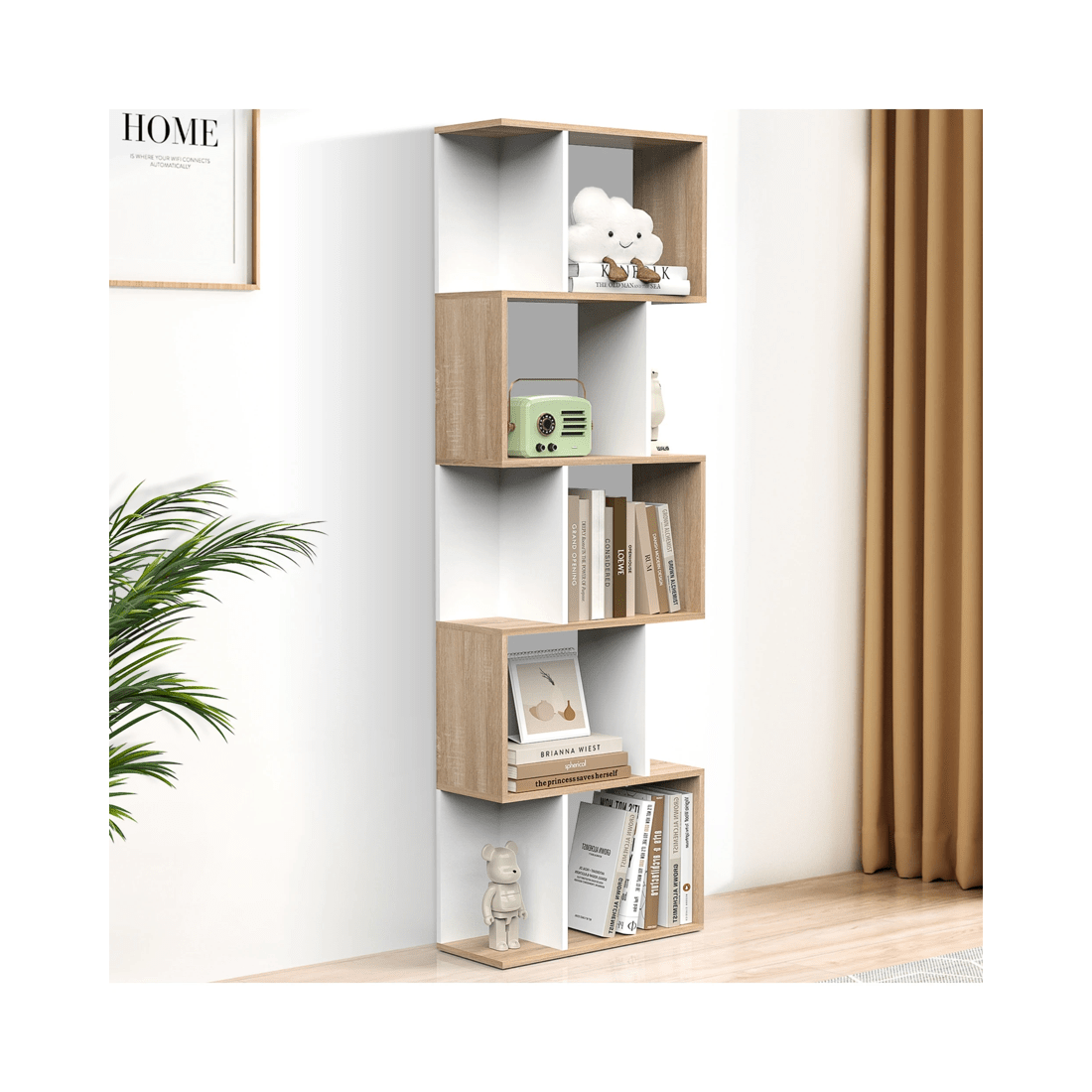 4 Advwin 5-Tier Cube Bookshelf Storage Bookcase Display Shelf, 4 of 9