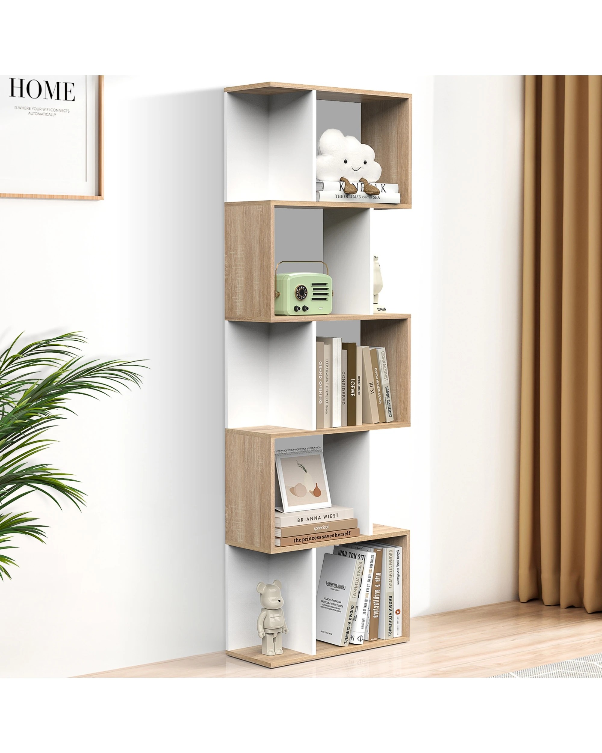 4 Advwin 5-Tier Cube Bookshelf Storage Bookcase Display Shelf, 4 of 9