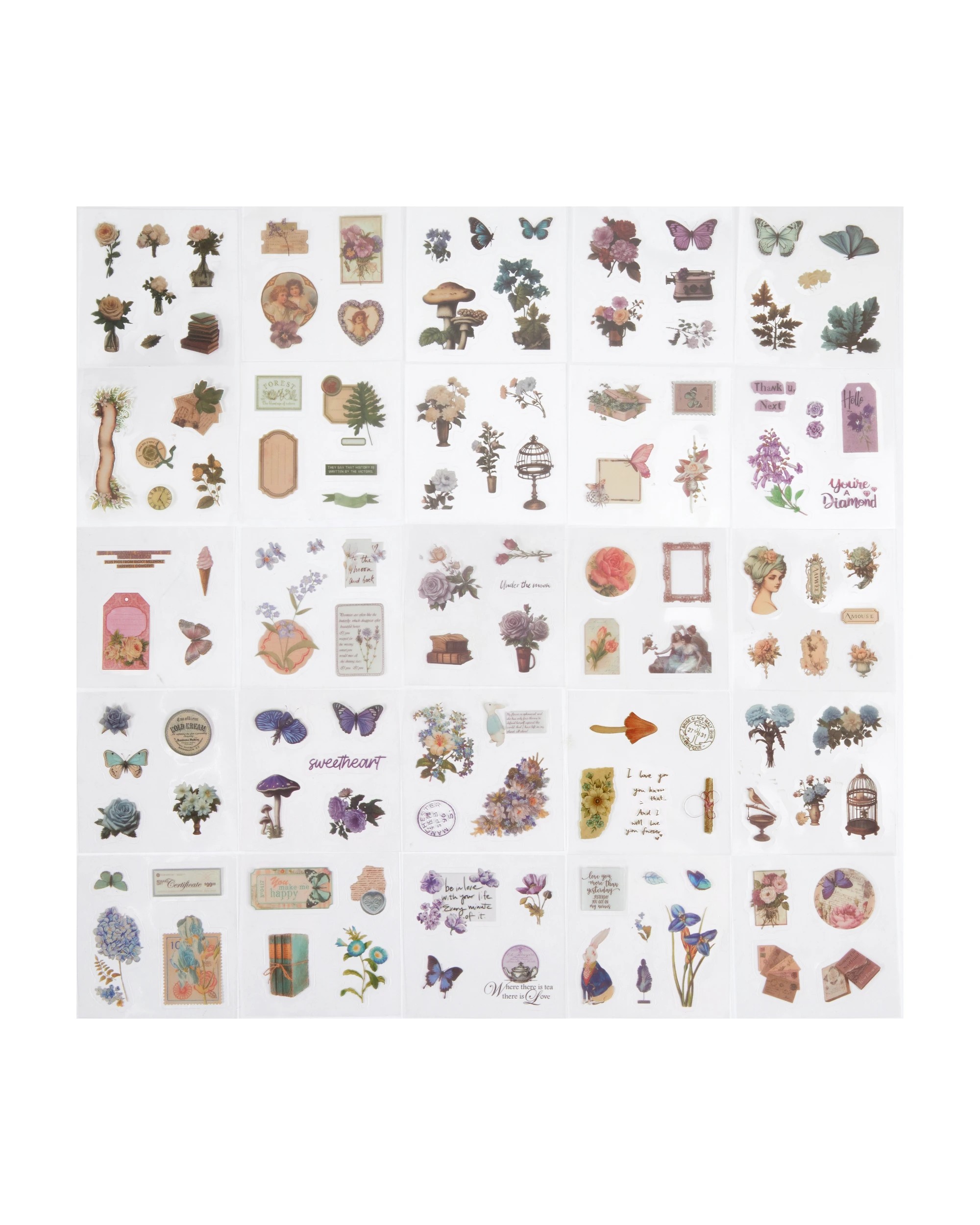100 Piece Deco Sticker Set - Nostalgia - Kmart