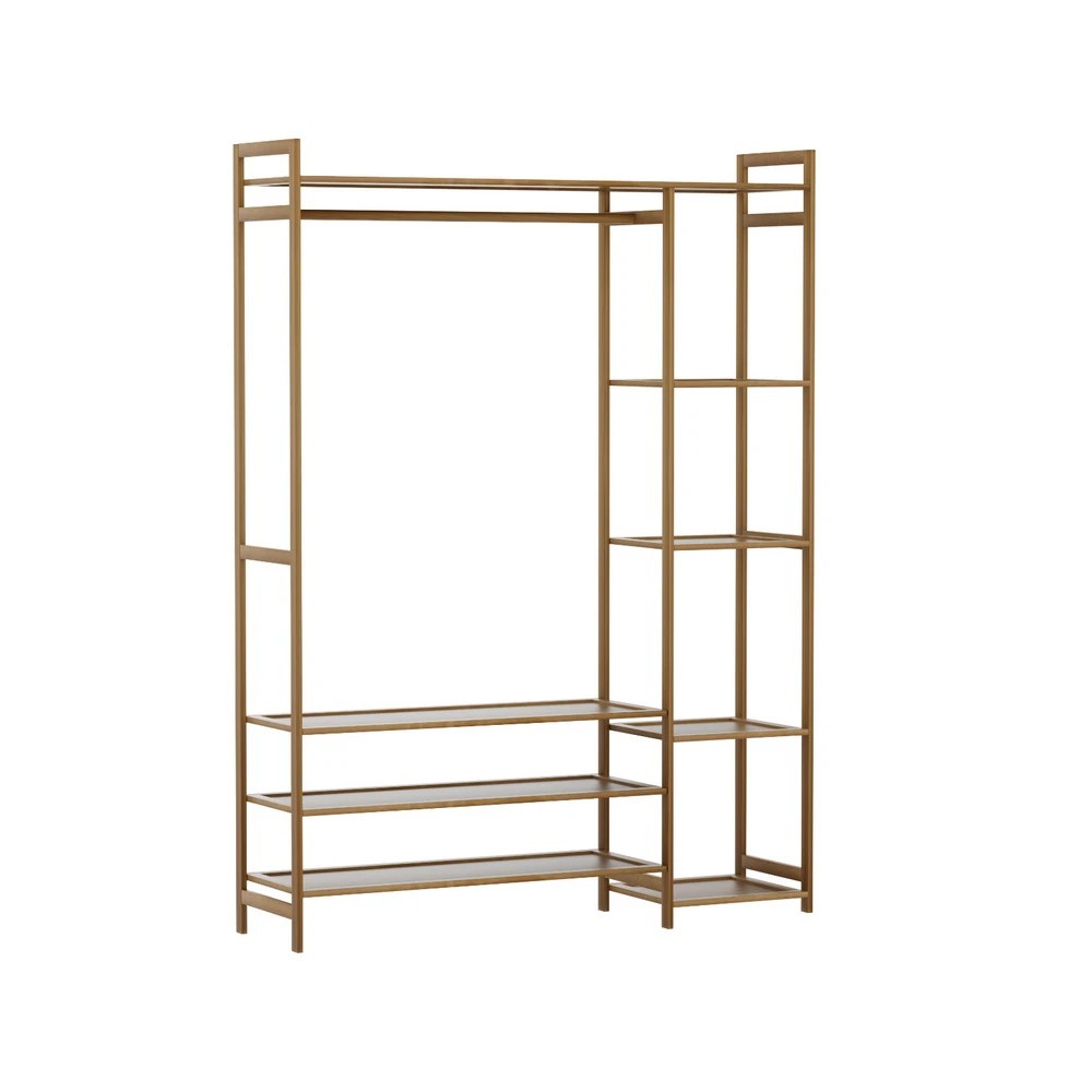 1 Artiss Wardrobe Clothes Rack Airer Coat Stand - Natural, 1 of 3