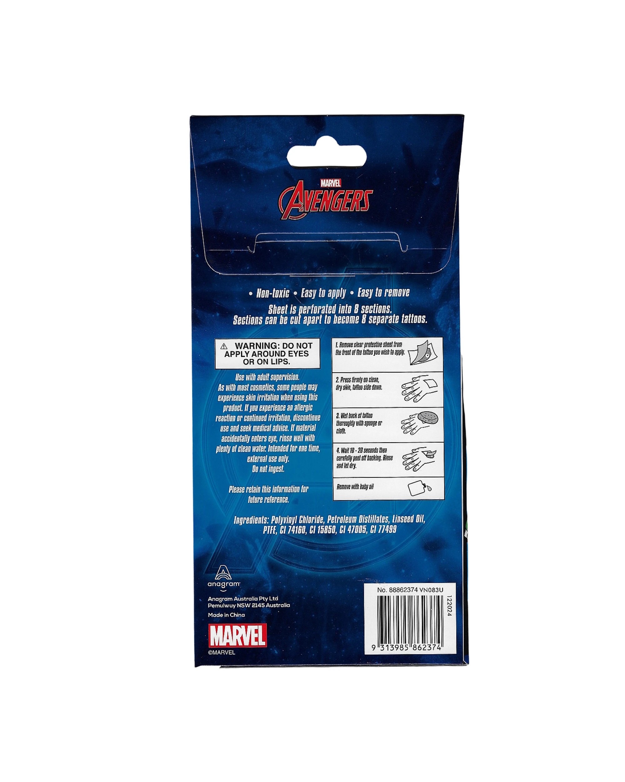 3 Marvel Marvel Avengers Powers Unite Tattoos Pack of 8, 3 of 3