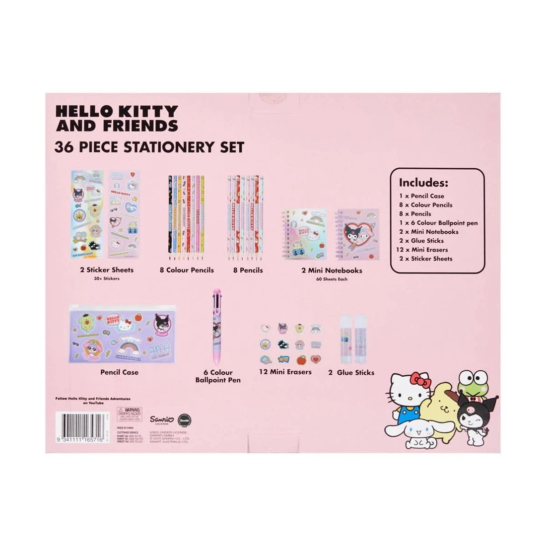8 36 Piece Hello Kitty and Friends Stationery Set, 8 of 8