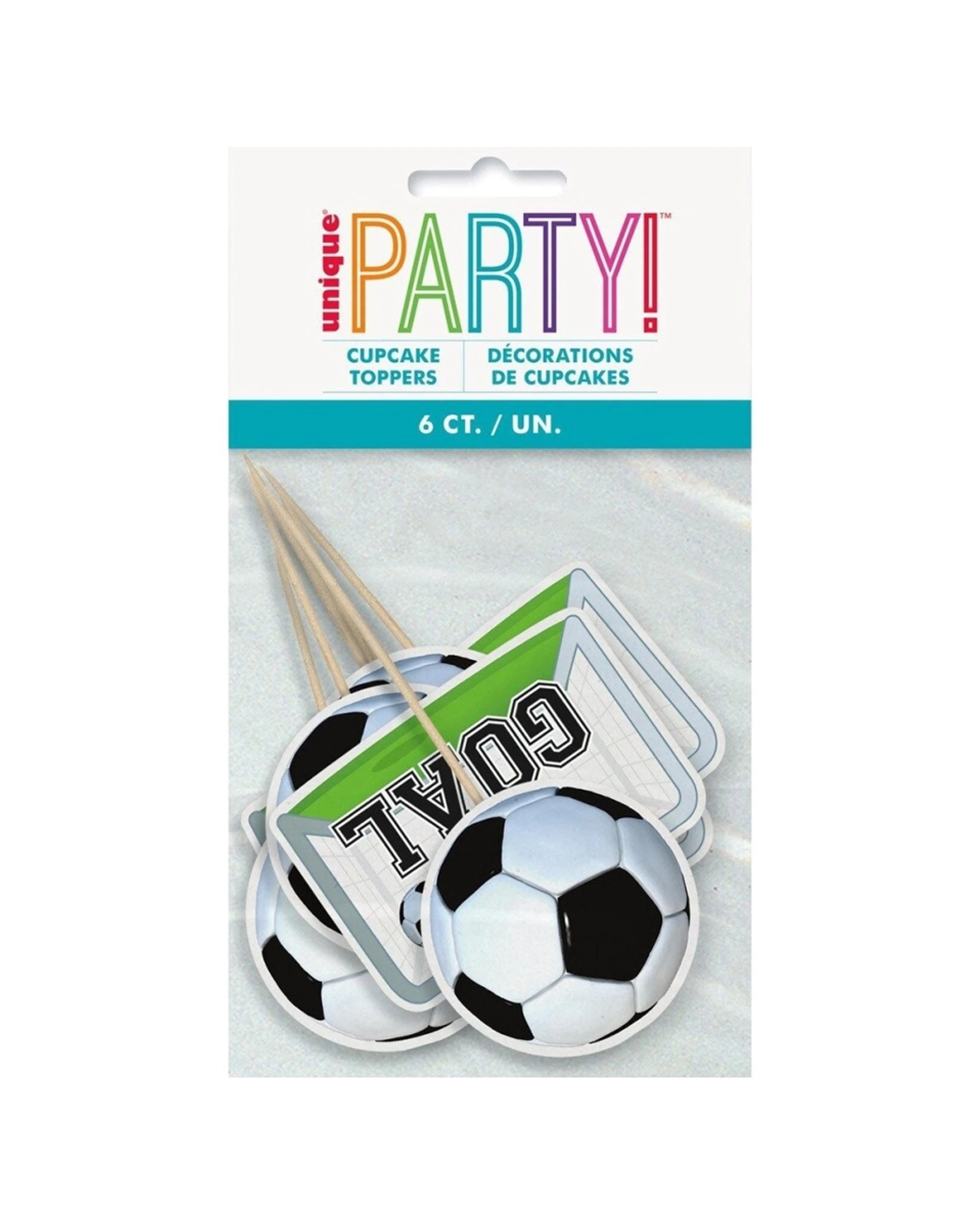 1 Meteor Party 6pc Cupcake Toppers Decorations 3D Soccer - Multi, 1 of 1