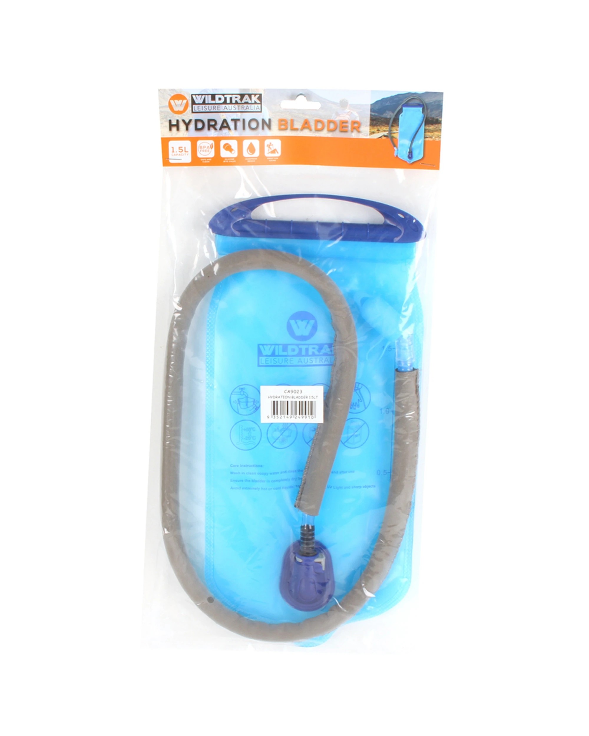 2 Wildtrak 1.5L Hydration Bladder Leakproof Silicone Bite Valve Wide Top Opening - Blue, 2 of 2