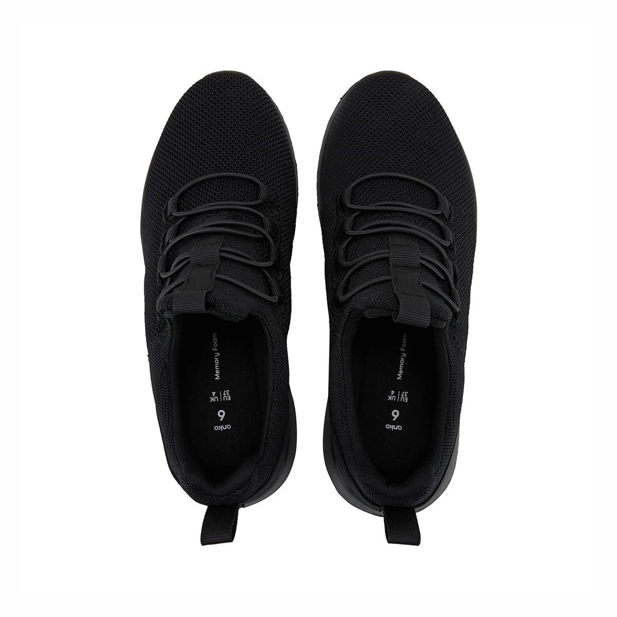 4 Comfort Sneakers with Elastic Laces BLACK, 4 of 5