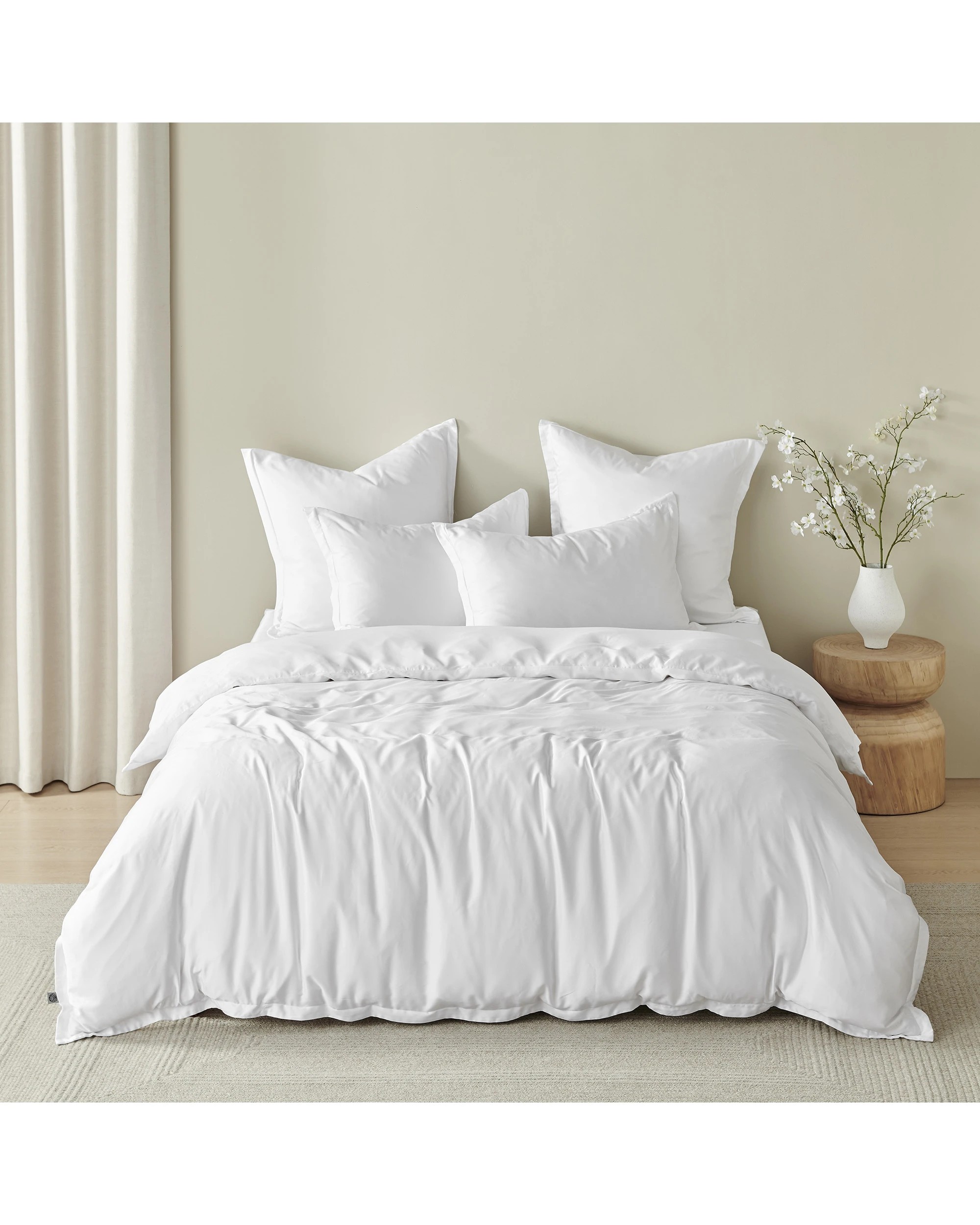 2 Natural Home 400TC 100% Bamboo Sateen Tailored Quilt Cover Set - Single Bed - White, 2 of 7