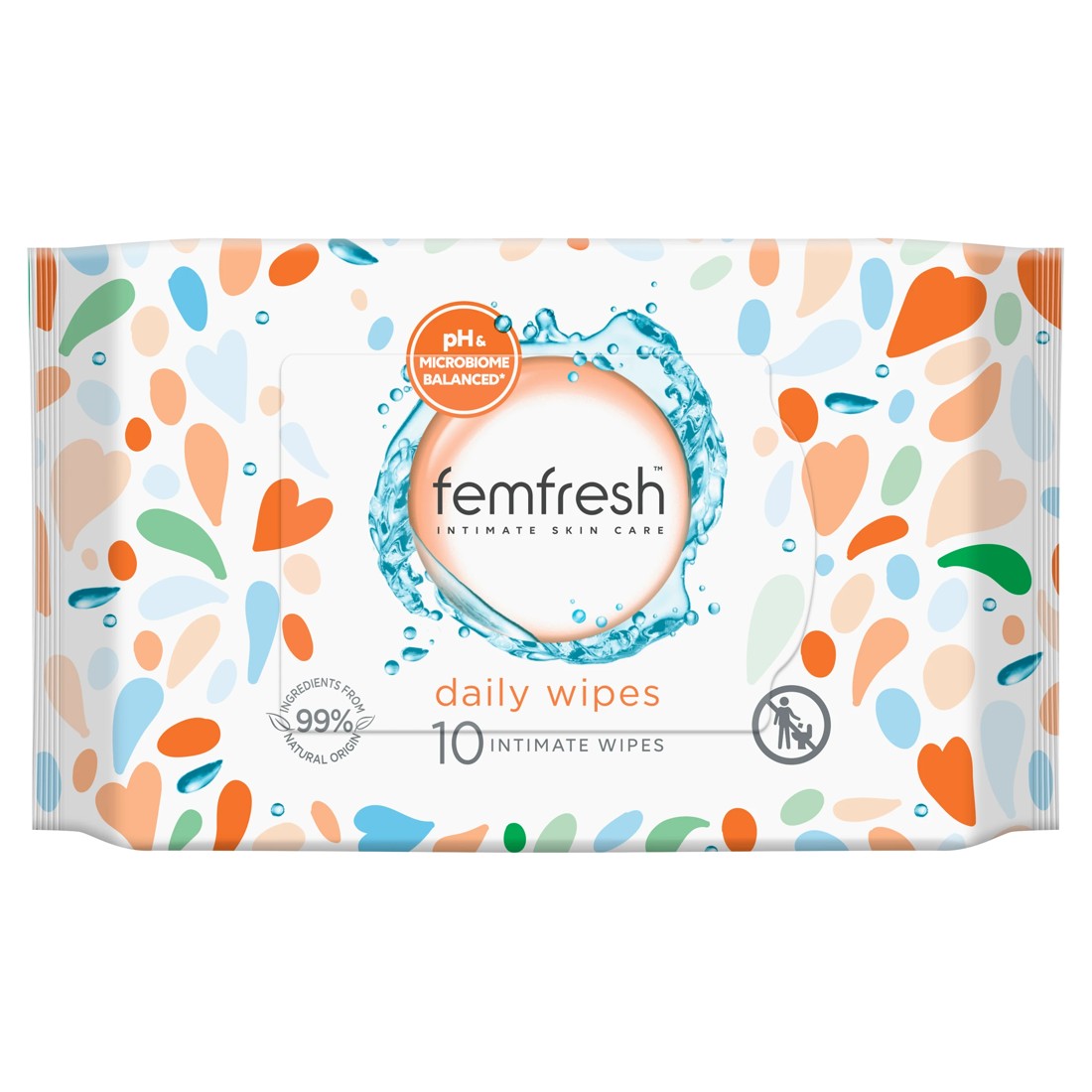 1 10 Pack Femfresh Intimate Skincare Daily Wipes - Aloe Vera and Calendula Extracts, 1 of 9