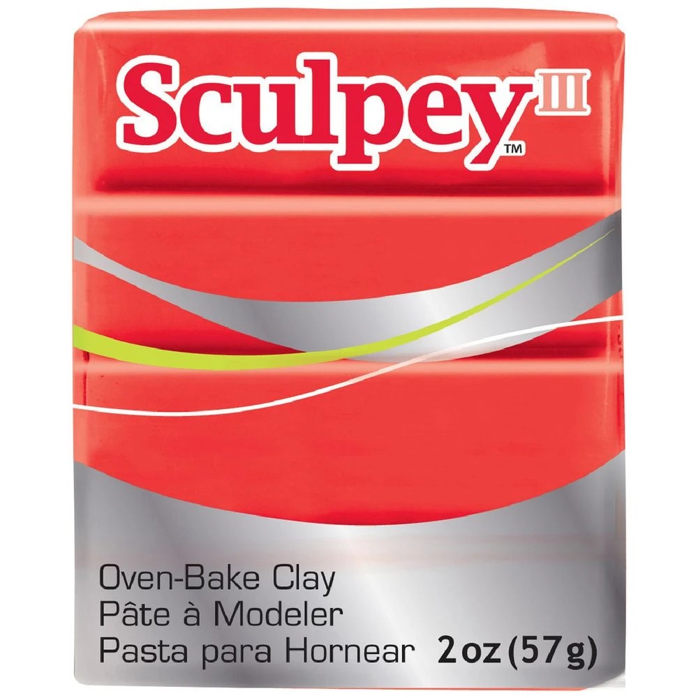 1 Sculpey III Modelling Clay Red Hot Red 57g, 1 of 3