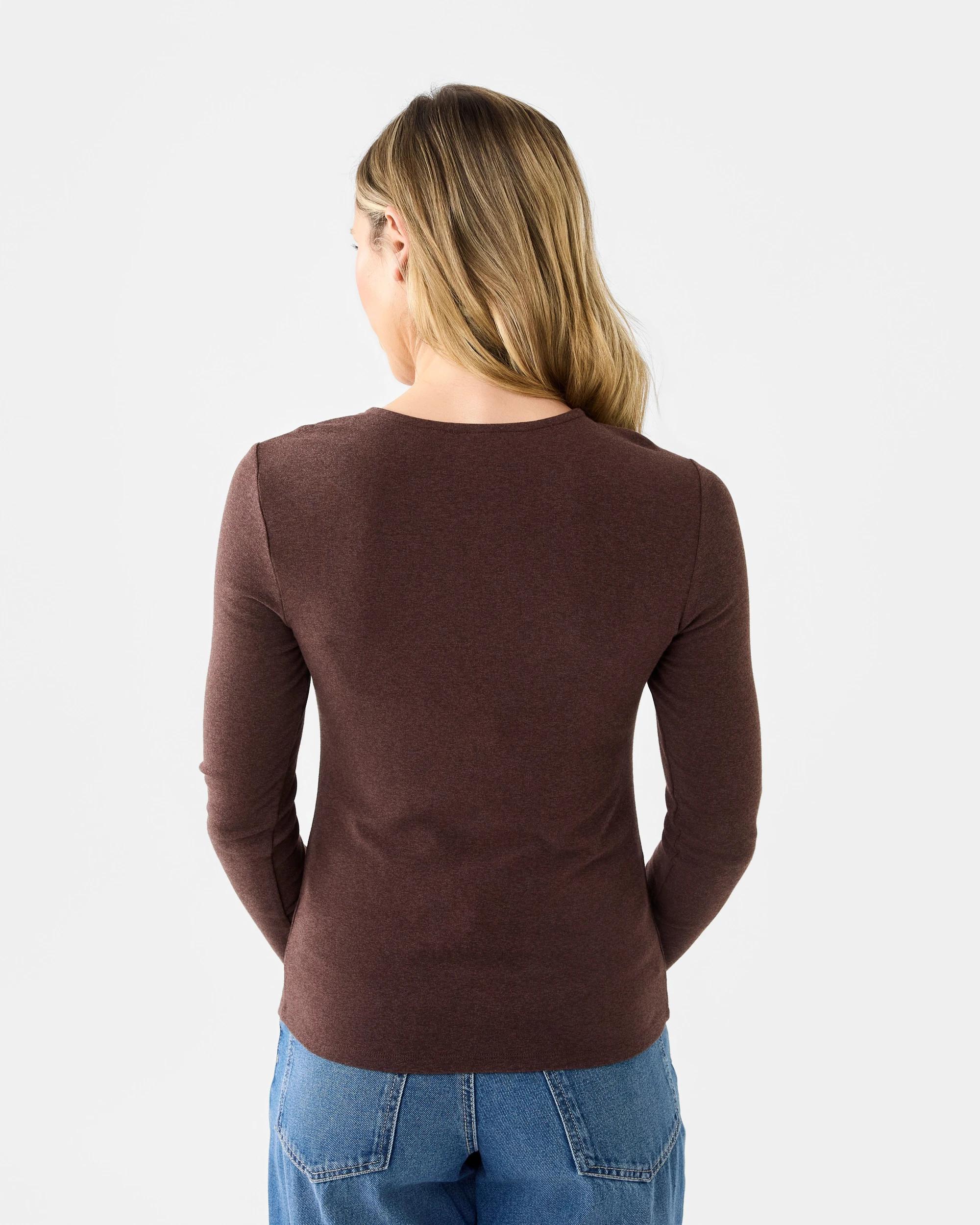 3 Long Sleeve Ribbed Cardigan Espresso, 3 of 5