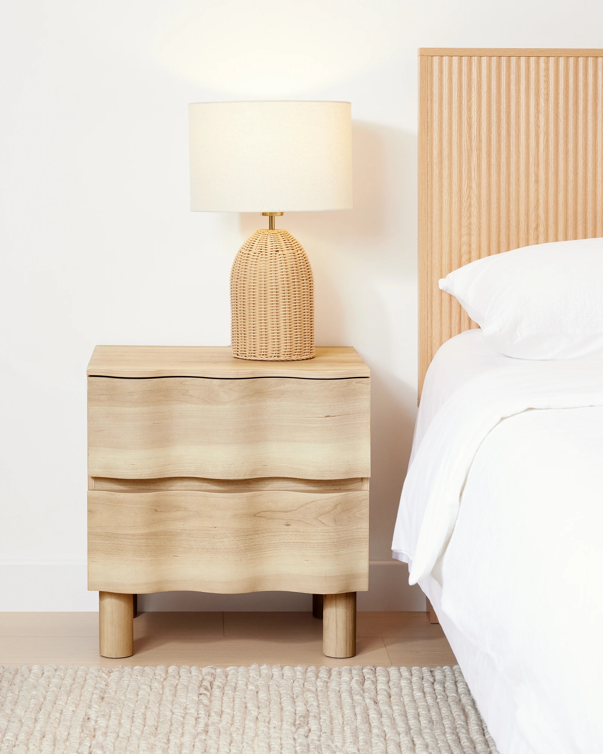 2 Ripple 2 Drawer Bedside Table - Light Oak, 2 of 9