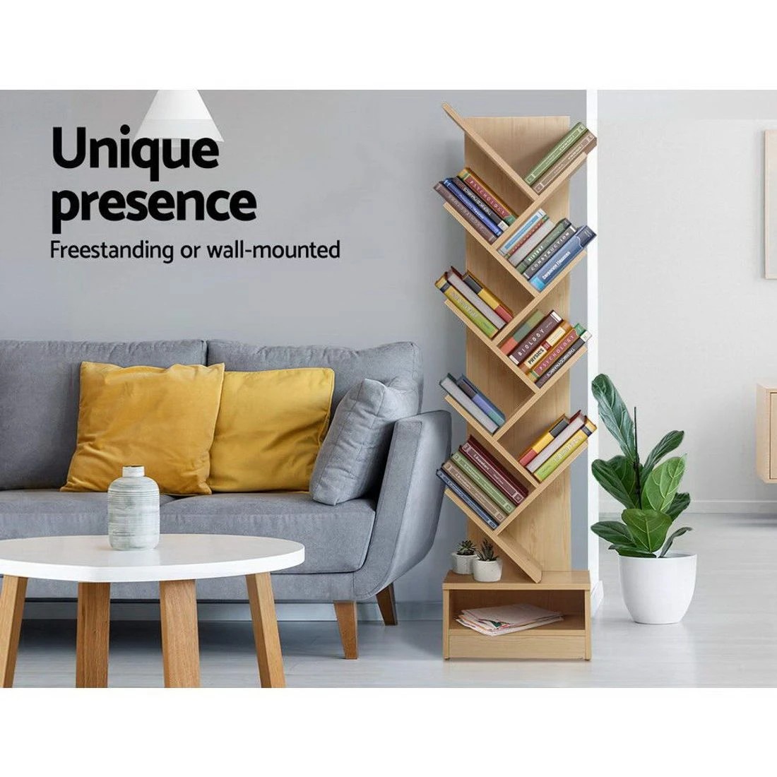 5 Artiss Tree Bookshelf 9 Tiers - Natural, 5 of 8