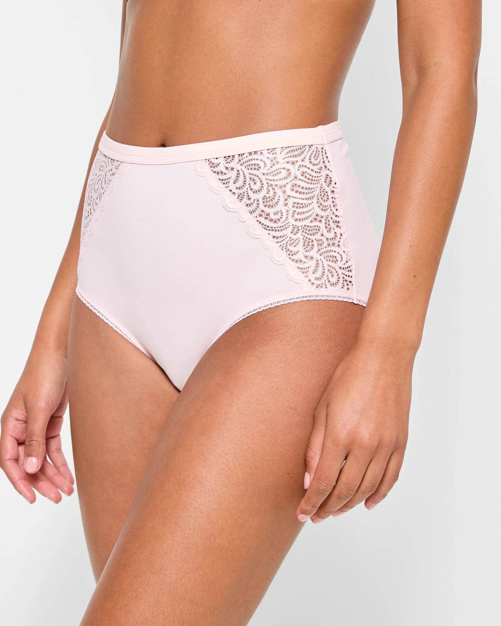 3 Target Woman Australian Cotton Blend Cotton and Lace Full Briefs BLUSHING PINK, 3 of 4