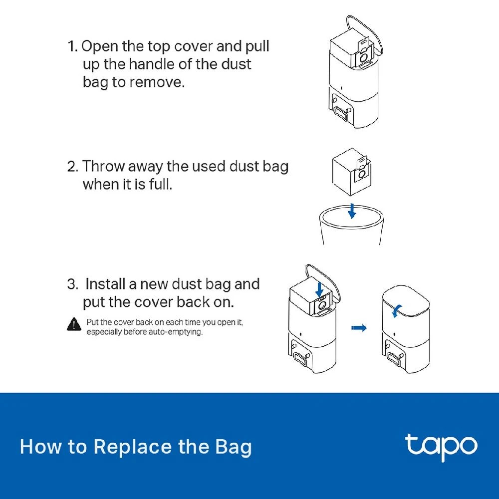 5 Tapo Robot Vacuum Disposable Dust Bag 5 Pack, 5 of 5